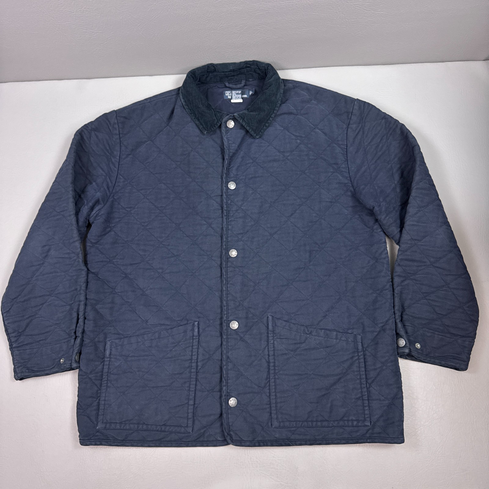 Vintage Polo Ralph Lauren Jacket Mens Large Blue 90s Chore Barn Quilted Corduroy