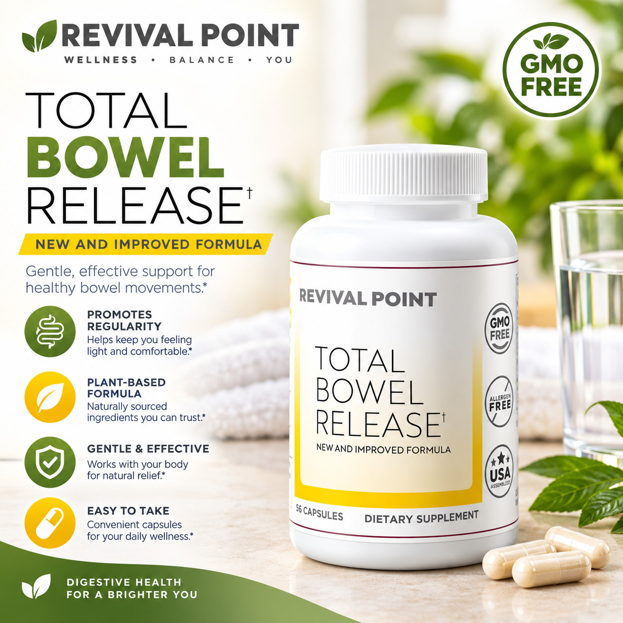 Total Bowel Release: Constipation Relief Support | Doctor-Formulated (Free Ship)