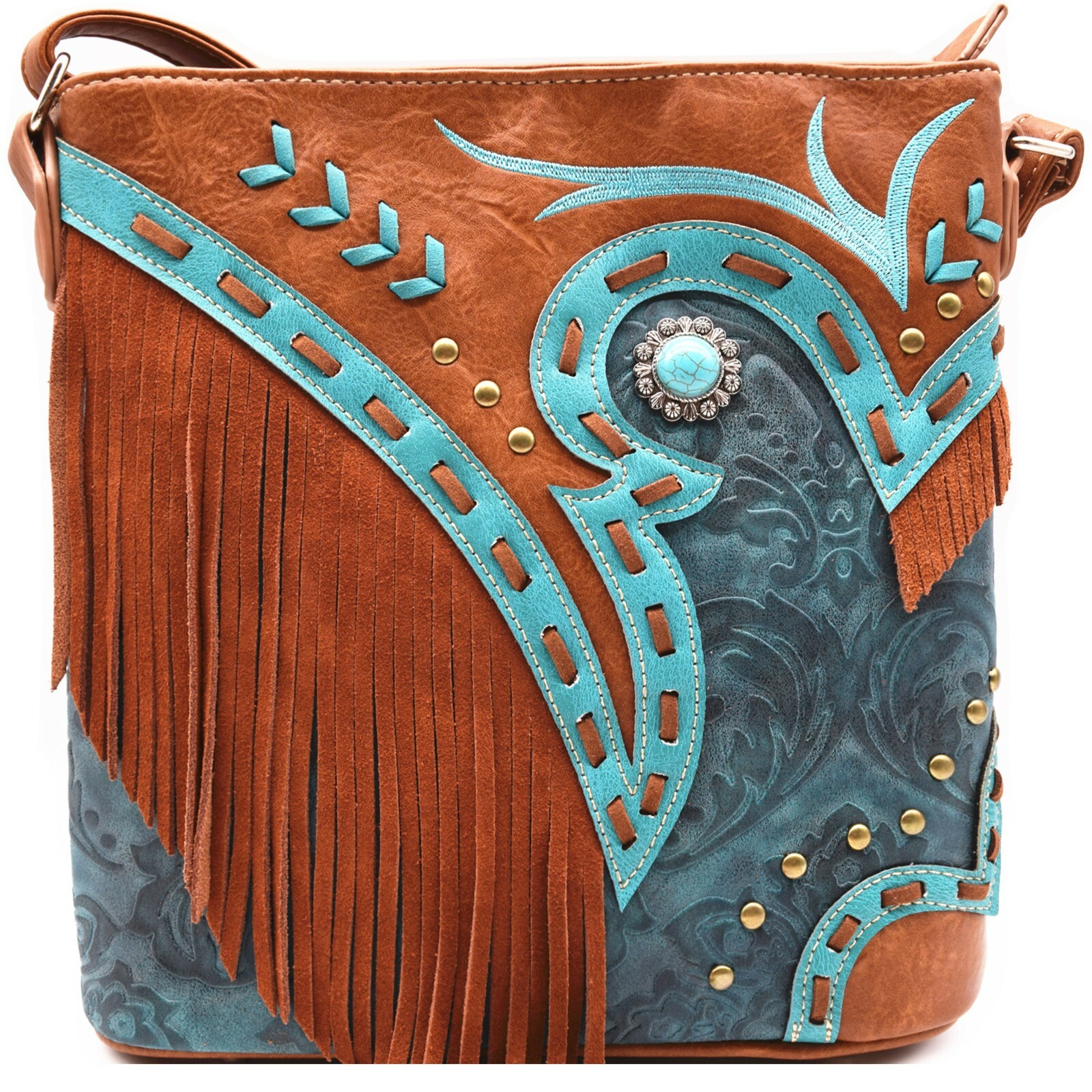Western Style Cowgirl Fringe Crossbody Handbag Women Purse Single Shoulder Bag