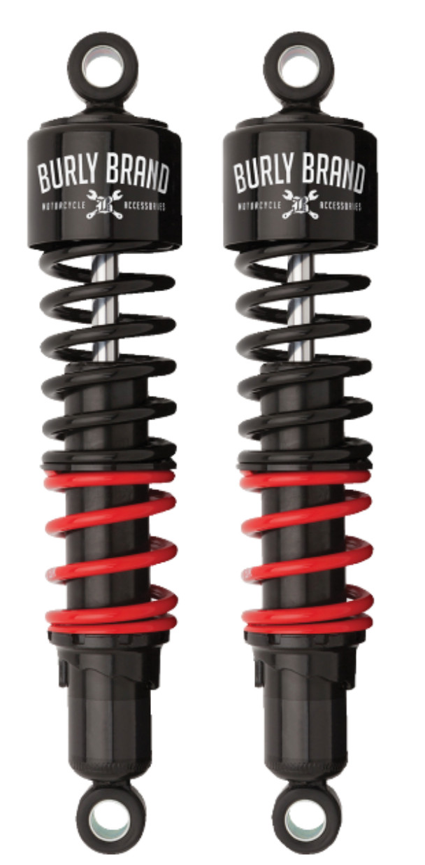 Burly Brand - B28-1252 - Stilleto Shocks, 12.5in. - Black/Red Burly Brand - B28-1252 - Stilleto Shocks, 12.5in. - Black/Red