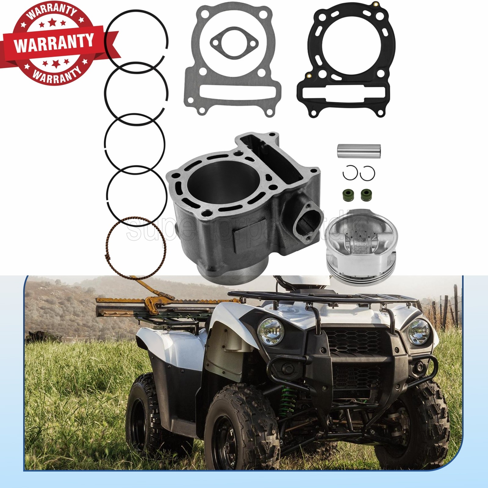 For Kawasaki KVF300 Brute Force 300 2012-2025 Cylinder Piston Gasket Rebuild Kit