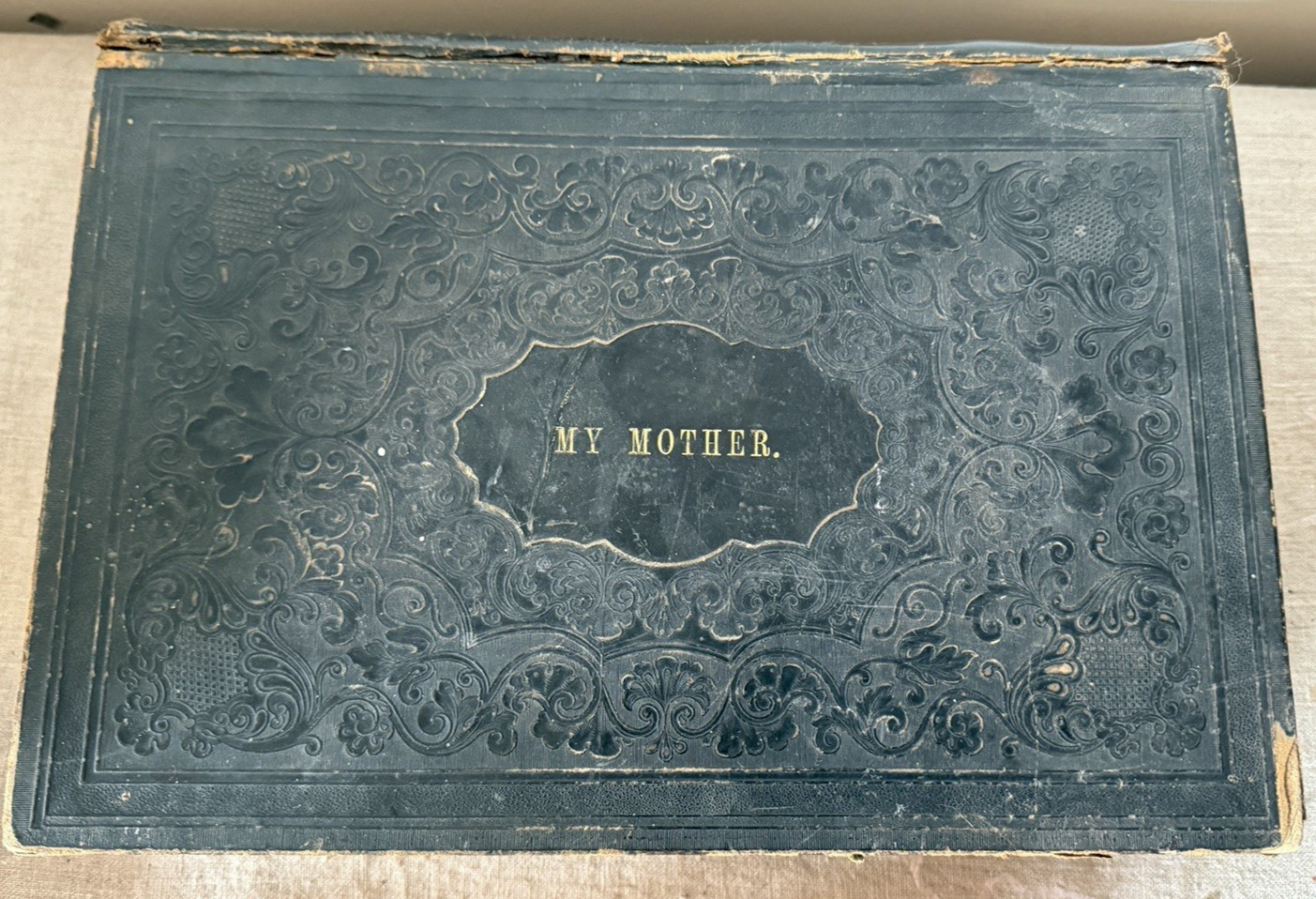 Antique 1854 Holy Bible American BIble Society Cover Stamped in Gold MY MOTHER