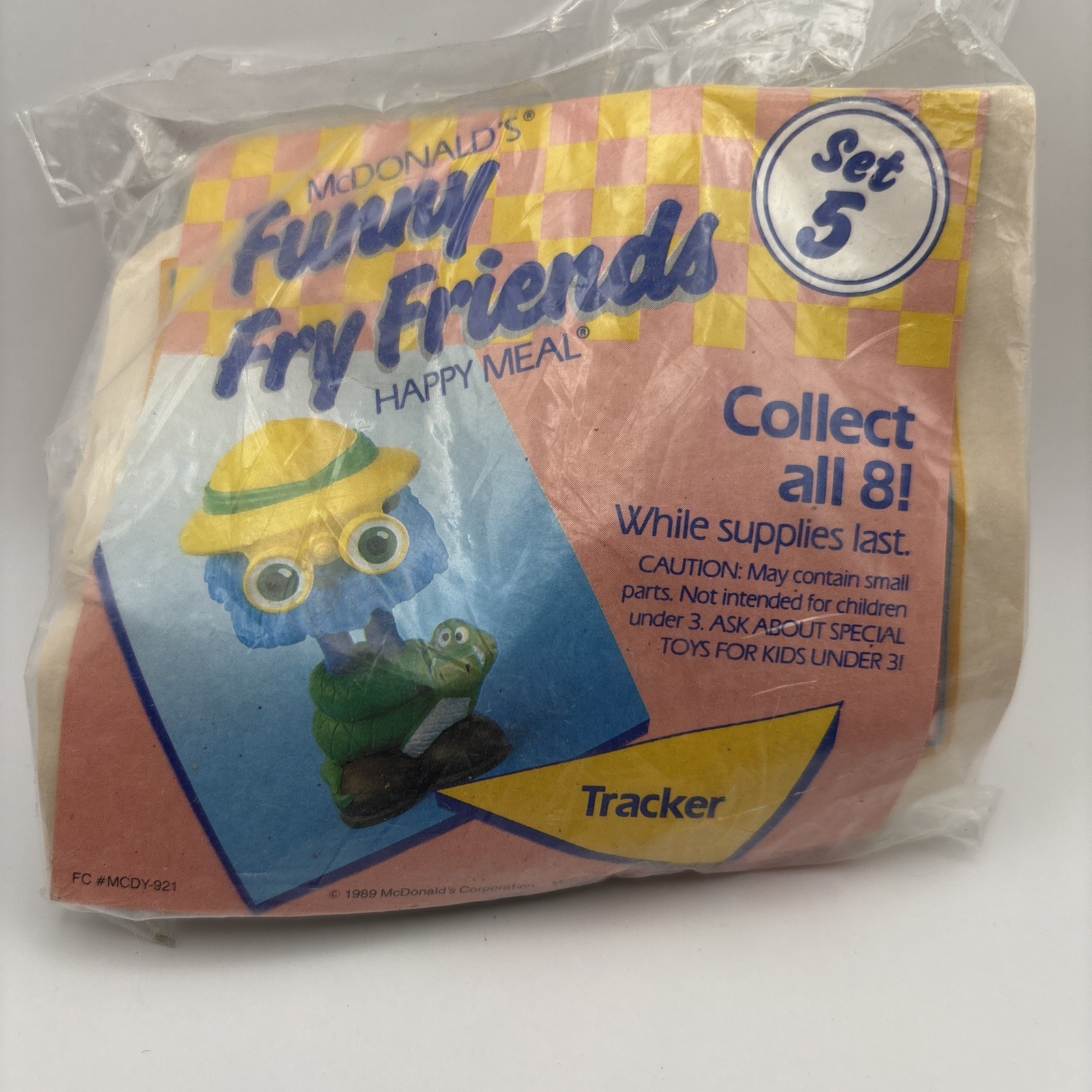 Vintage 1989 McDonalds Funny Fry Friends Fry Guys Kids Happy Meal Toy Tracker #5