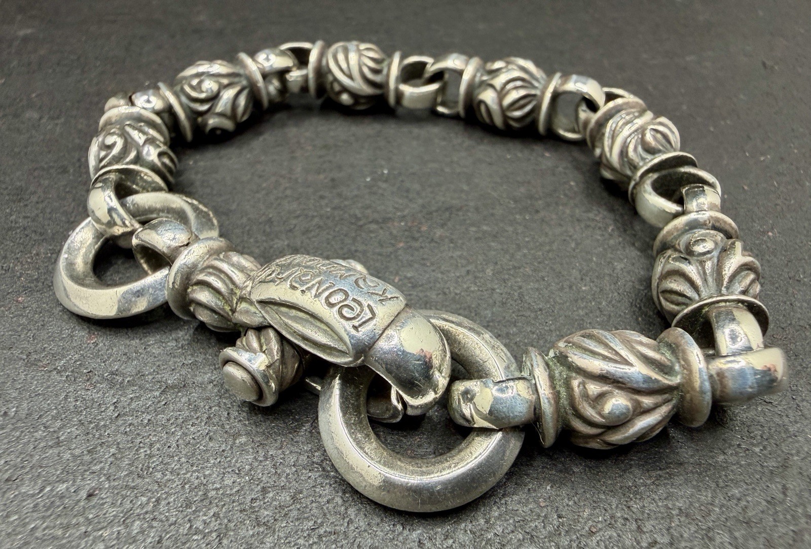 Vtg Leonard Kamhout Silk Link Bracelet .925 Sterling Silver 79g | Pre Lone Ones