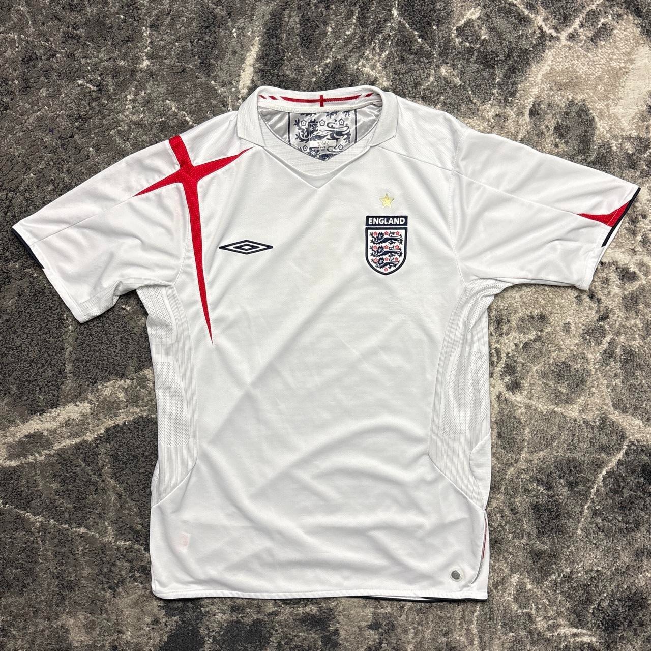 Umbro England Soccer Jersey Mens Medium 2005 2007 Home Soccer Football Kit White Umbro England Soccer Jersey Mens Medium 2005 2007 Home Soccer Football Kit White