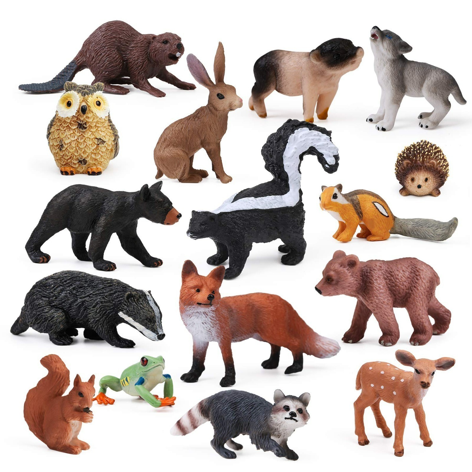 16 PCS Forest Animals Figures, Woodland Creatures Miniature Toys Kid Gift 16 PCS Forest Animals Figures, Woodland Creatures Miniature Toys Kid Gift