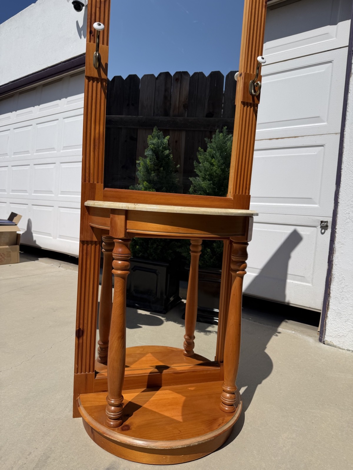 Vintage Pulaski Furniture Hall Tree Mirror Coat Rack Marble Top Made in USA Vintage Pulaski Furniture Hall Tree Mirror Coat Rack Marble Top Made in USA