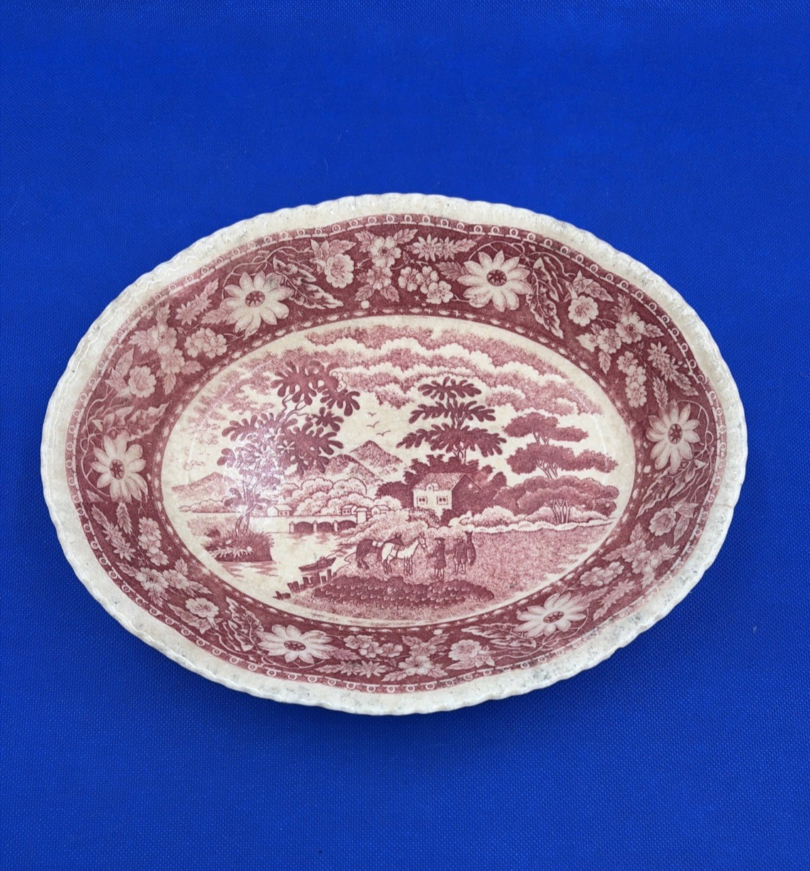 Vtg Occupied Japan Pink Oval Serving Dish 10.5\
