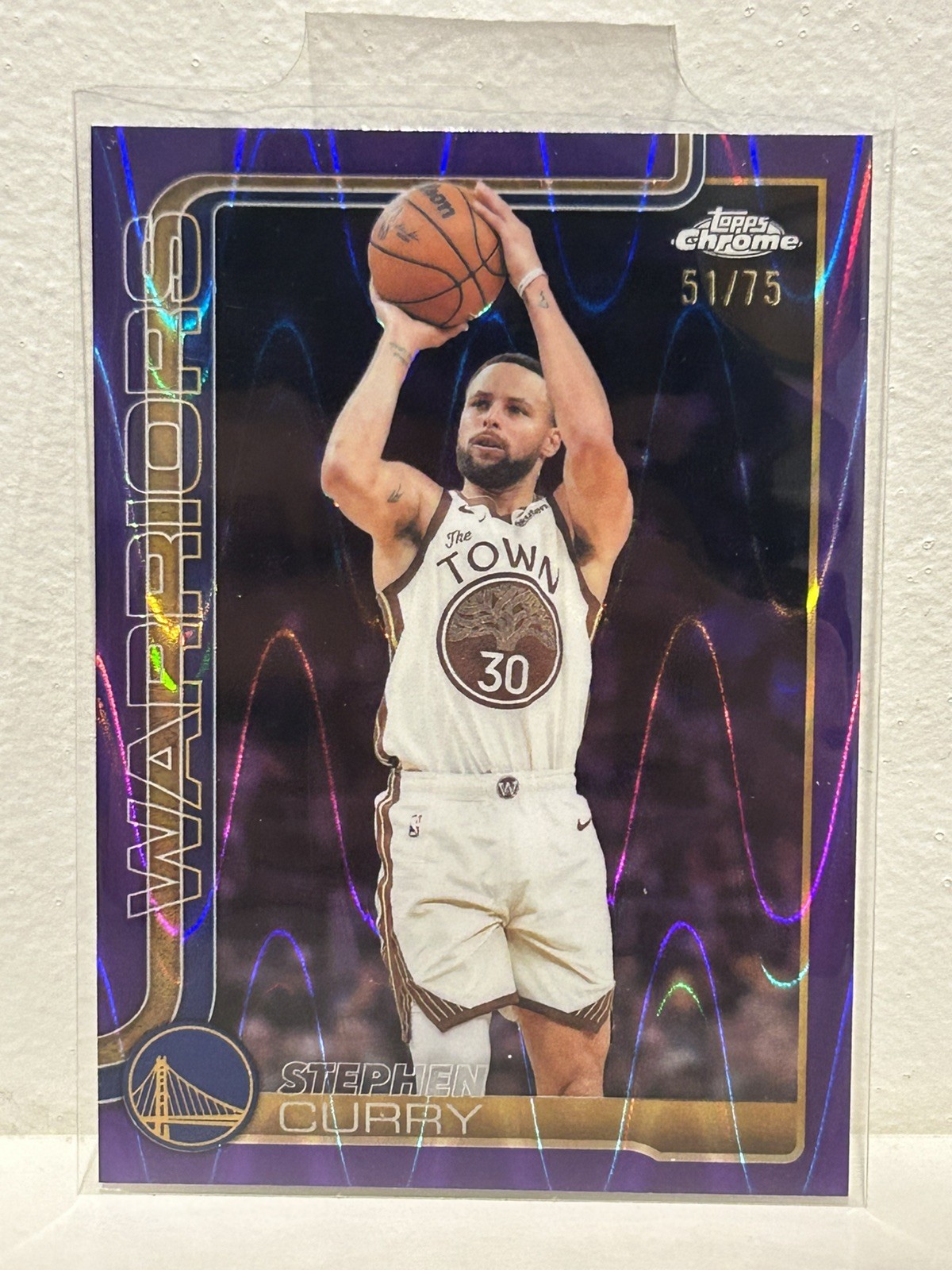 2025-2026 Topps Chrome Update Stephen Curry Purple Raywave Refractor 51/75 ＃14