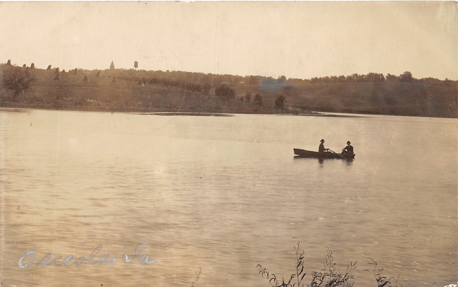 H53/ Osceola Iowa RPPC Postcard 1907 Men Fishing Boat H53/ Osceola Iowa RPPC Postcard 1907 Men Fishing Boat