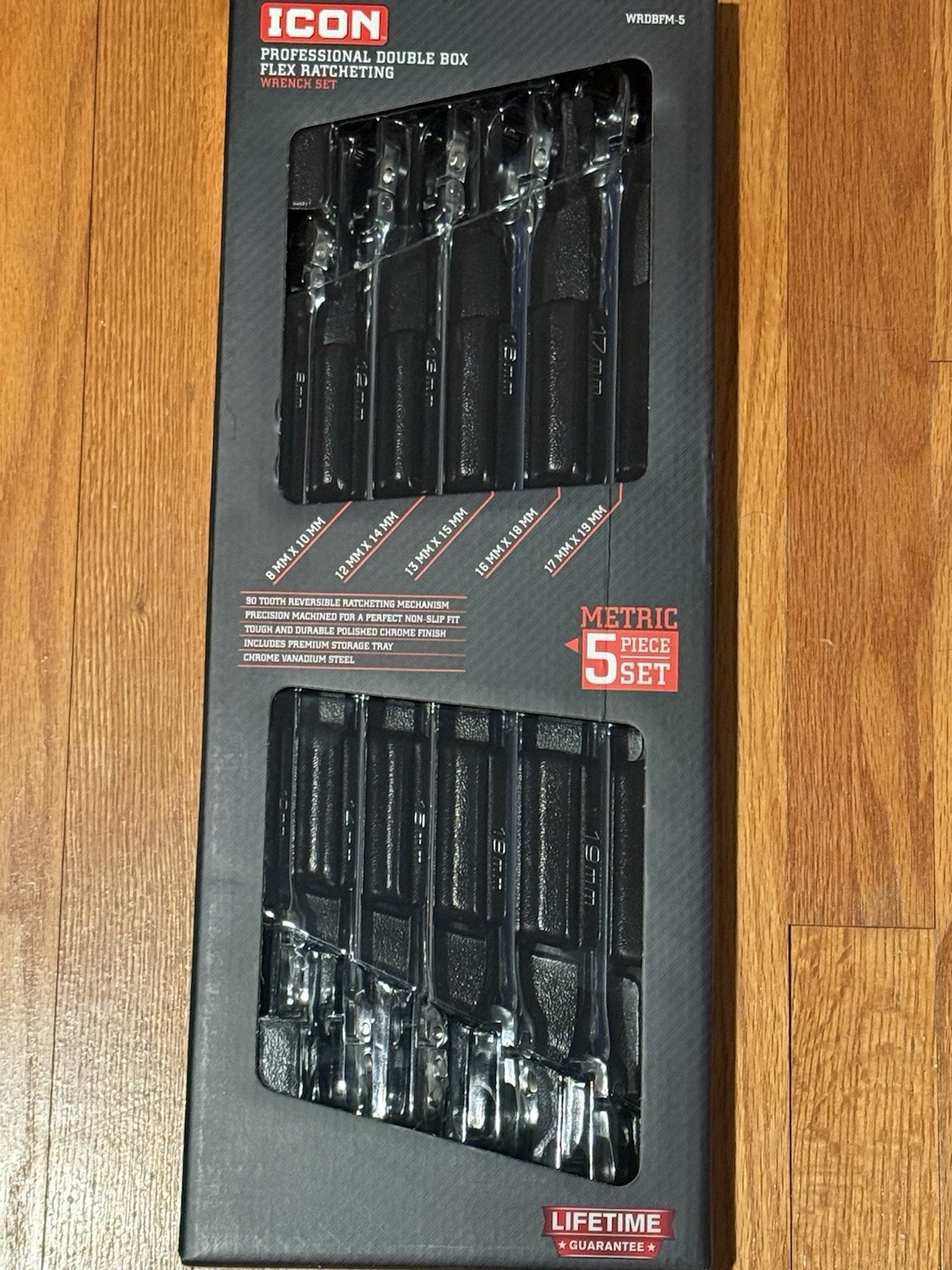ICON WRDBFM-5 5 Professional Double Box Flex Wrench Set ICON WRDBFM-5 5 Professional Double Box Flex Wrench Set