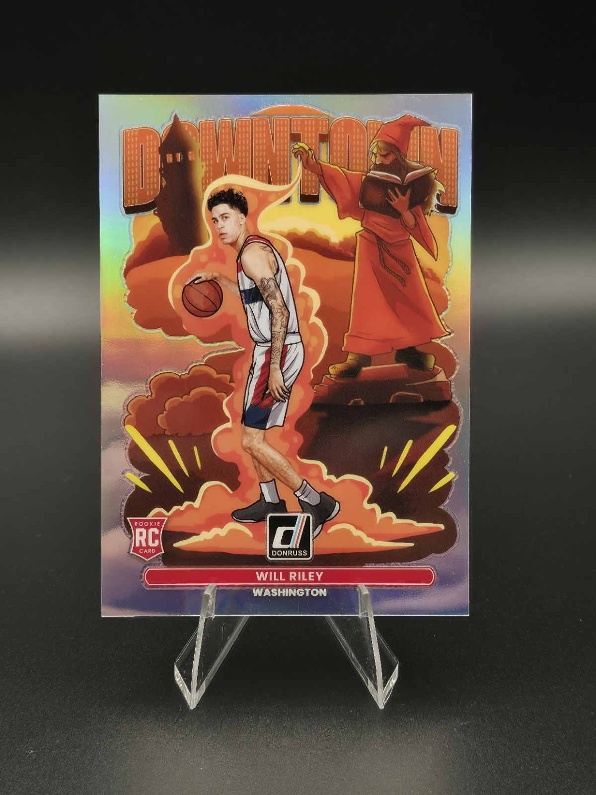 Will Riley 2025-26 Panini Donruss Downtown #10 RC Insert Washington Wizards