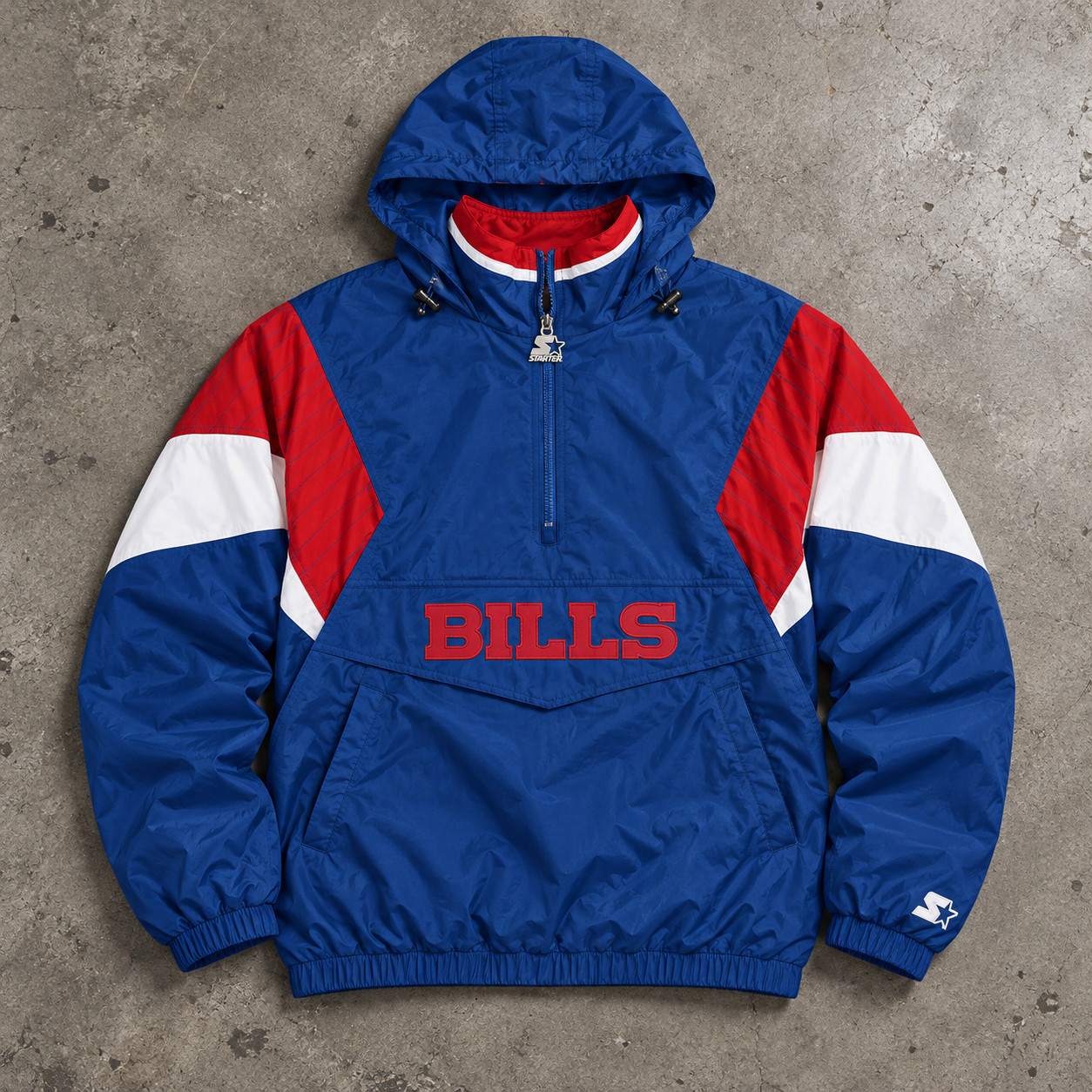 Buffalo Bills Starter Half-Zip Hooded Jacket - Royal Blue Buffalo Bills Starter Half-Zip Hooded Jacket - Royal Blue