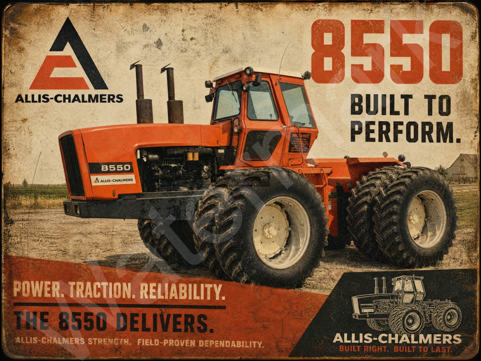 Allis-Chalmers Model 8550 Tractor Metal Sign 3 Sizes to Choose From m91 Allis-Chalmers Model 8550 Tractor Metal Sign 3 Sizes to Choose From m91