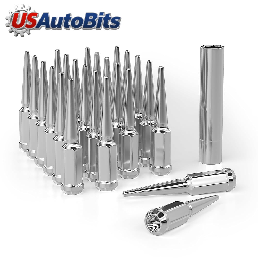 24 PCS Spike Lug Nuts 14x1.5 For Chevy Silverado Tahoe 4.4\