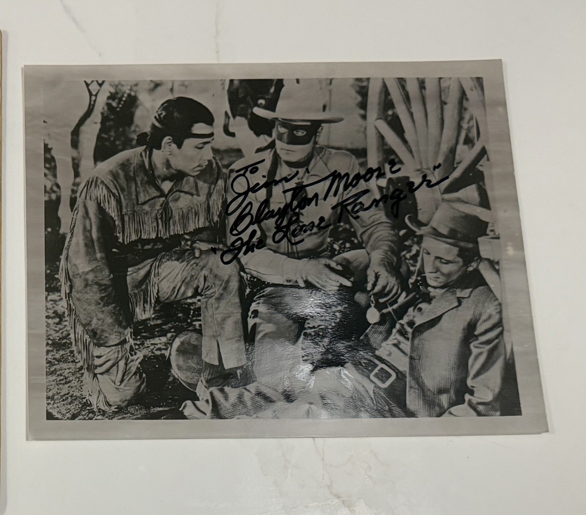Clayton Moore Signed 8x10 Photo – The Lone Ranger – Clayton Moore Autograph