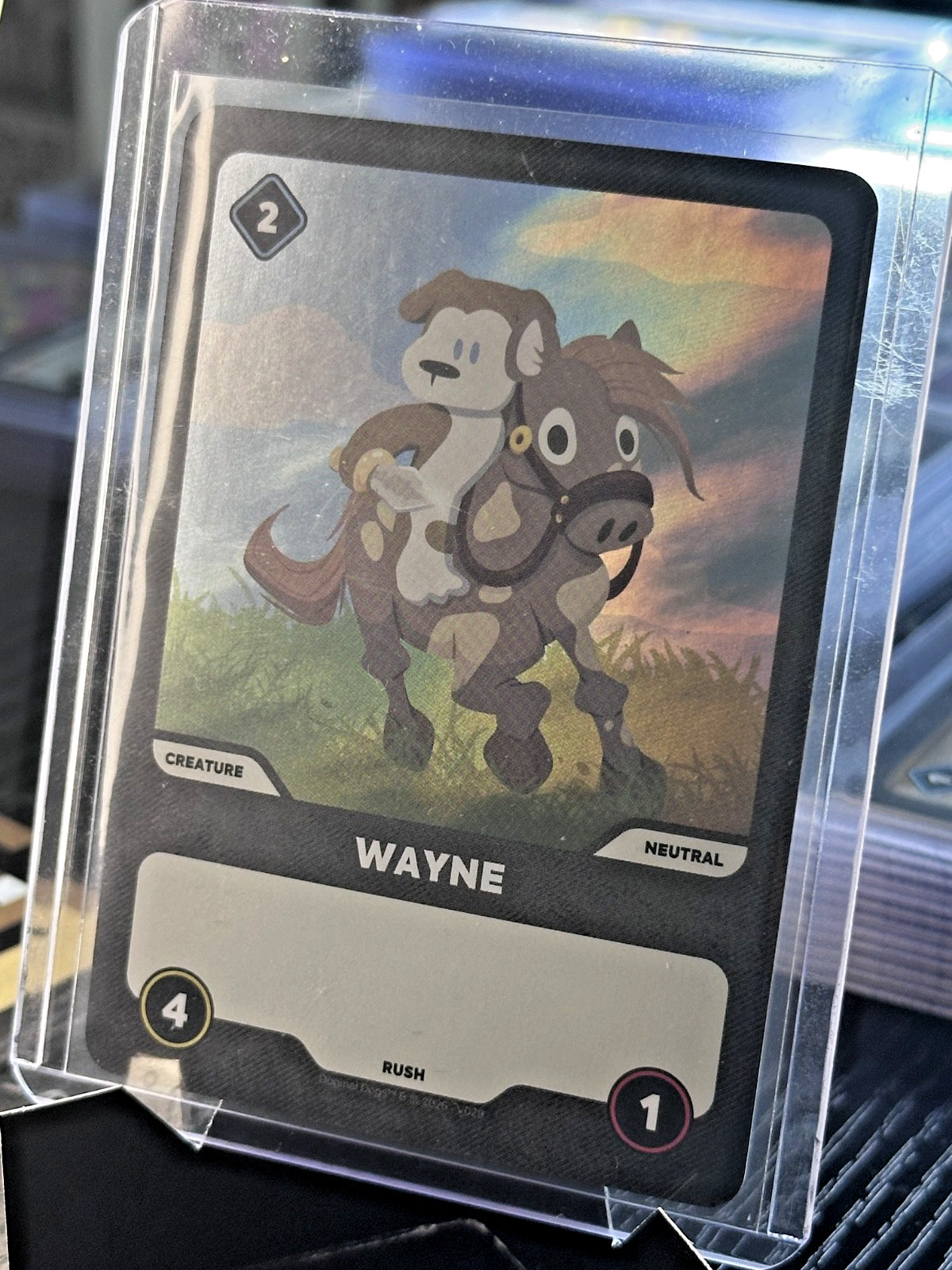 V1 WAYNE (BANNED) Doginal Dogs Legends Creature Card V029 2026 RARE HOLO Finish V1 WAYNE (BANNED) Doginal Dogs Legends Creature Card V029 2026 RARE HOLO Finish