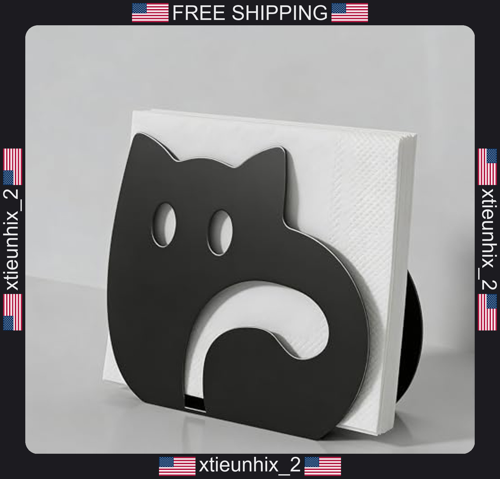 Metal Napkin Holder Dispenser Auto-Adjusting Vertical Design for Kitchen