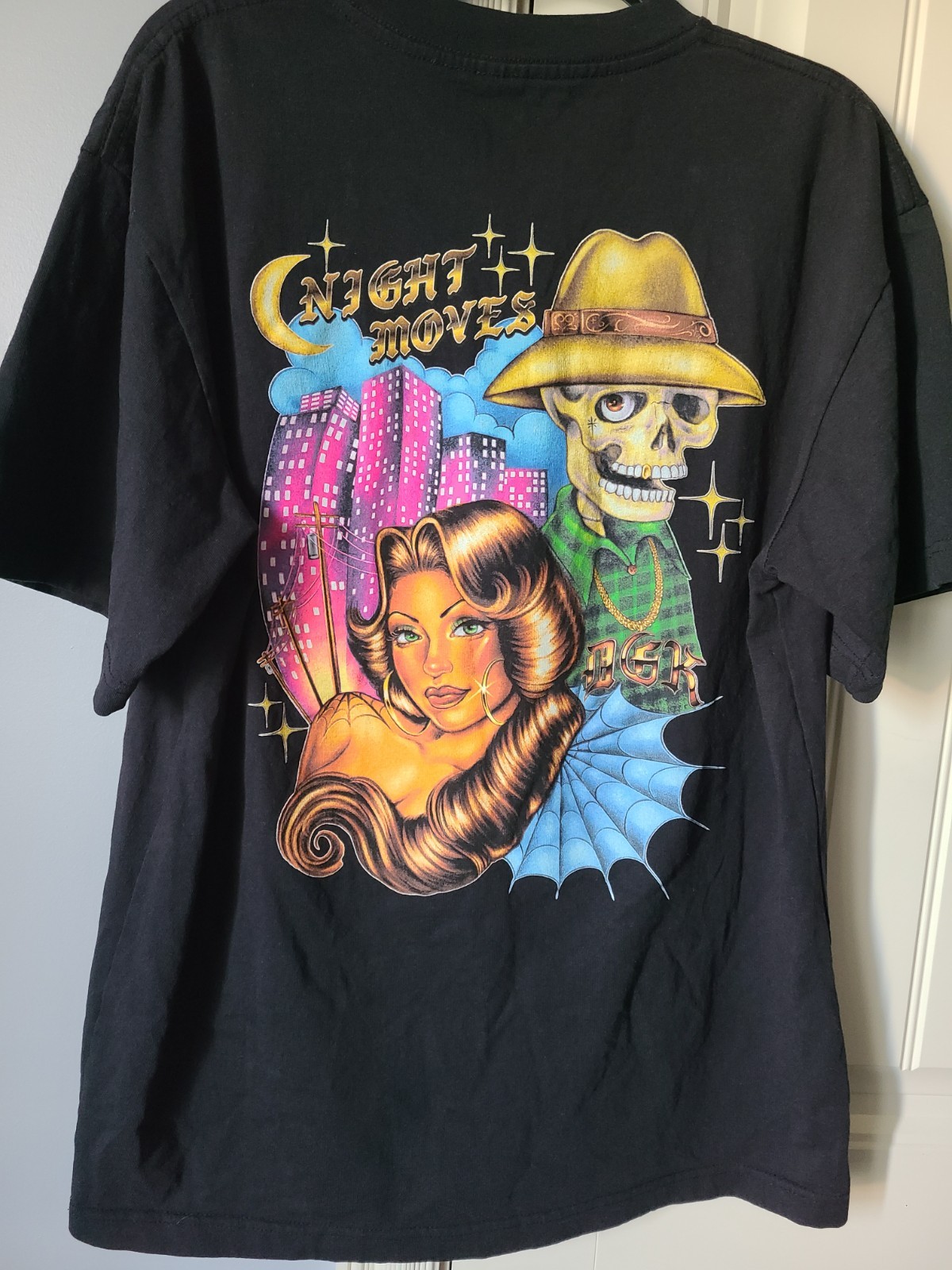 NWOT DGK Tee Large Night Moves Skeleton Steetwear Skater NWOT DGK Tee Large Night Moves Skeleton Steetwear Skater