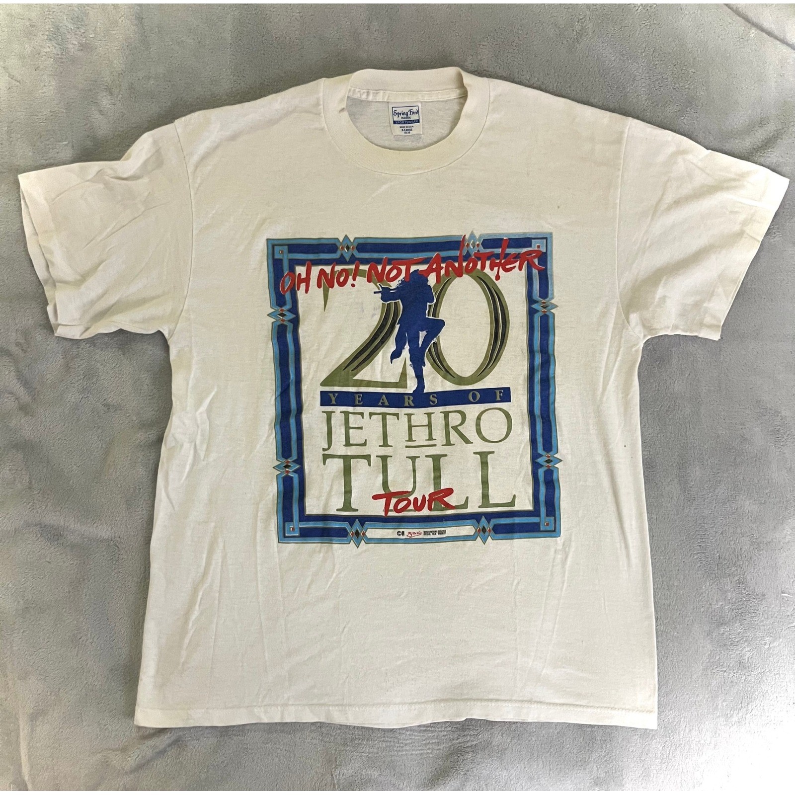 Vintage 1988 Jethro Tull 20 Years Tour T-Shirt XL Single Stitch Sleeve Authentic Vintage 1988 Jethro Tull 20 Years Tour T-Shirt XL Single Stitch Sleeve Authentic