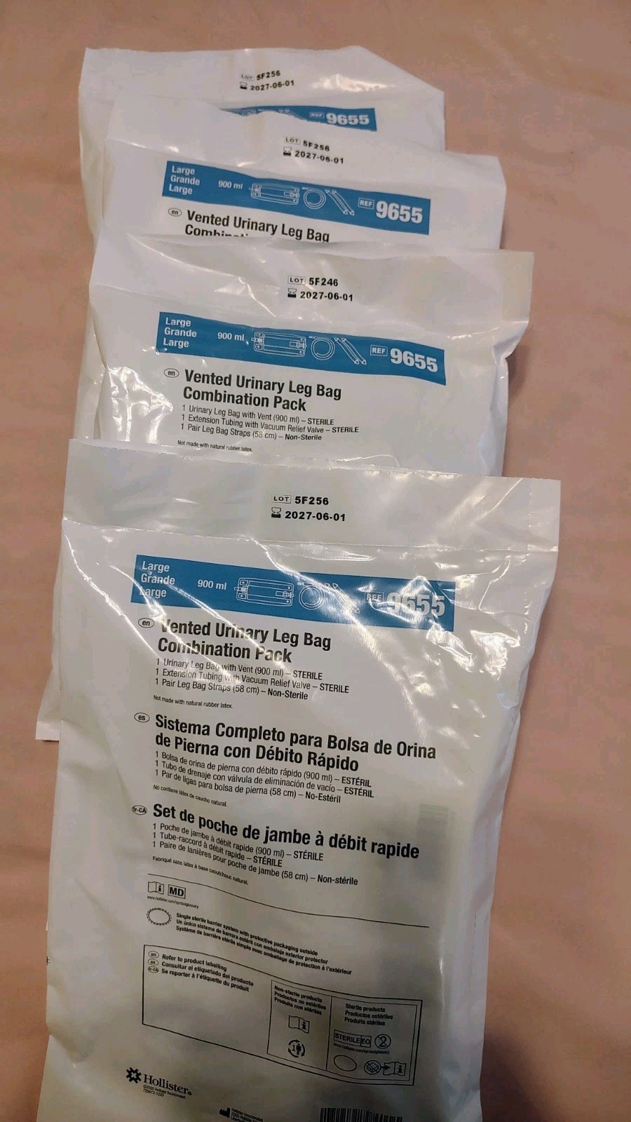 Hollister 9655 vented urinary leg bag Entire Kit ( Lot of 4) Hollister 9655 vented urinary leg bag Entire Kit ( Lot of 4)