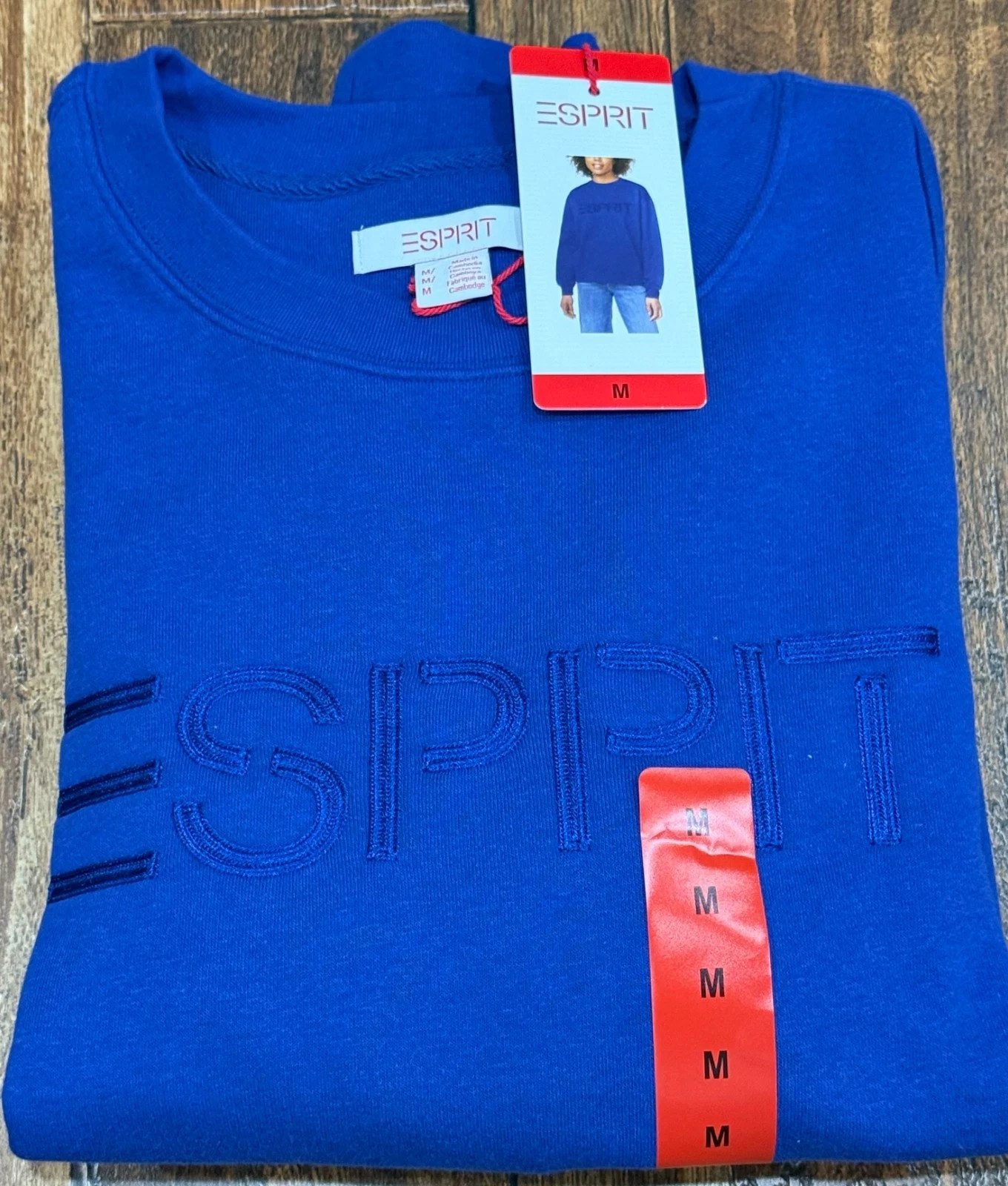 Esprit NWT Women's Sweatshirt 80s Viral - Cream, Blue, Green XS-S-M-L-XL-XXL