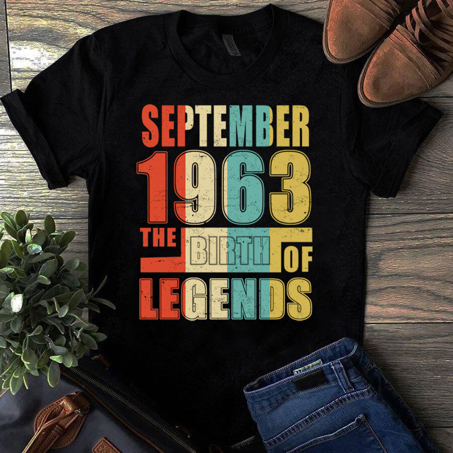 September 1963 The Birth Of Legends Vintage Unisex Tshirt September 1963 The Birth Of Legends Vintage Unisex Tshirt