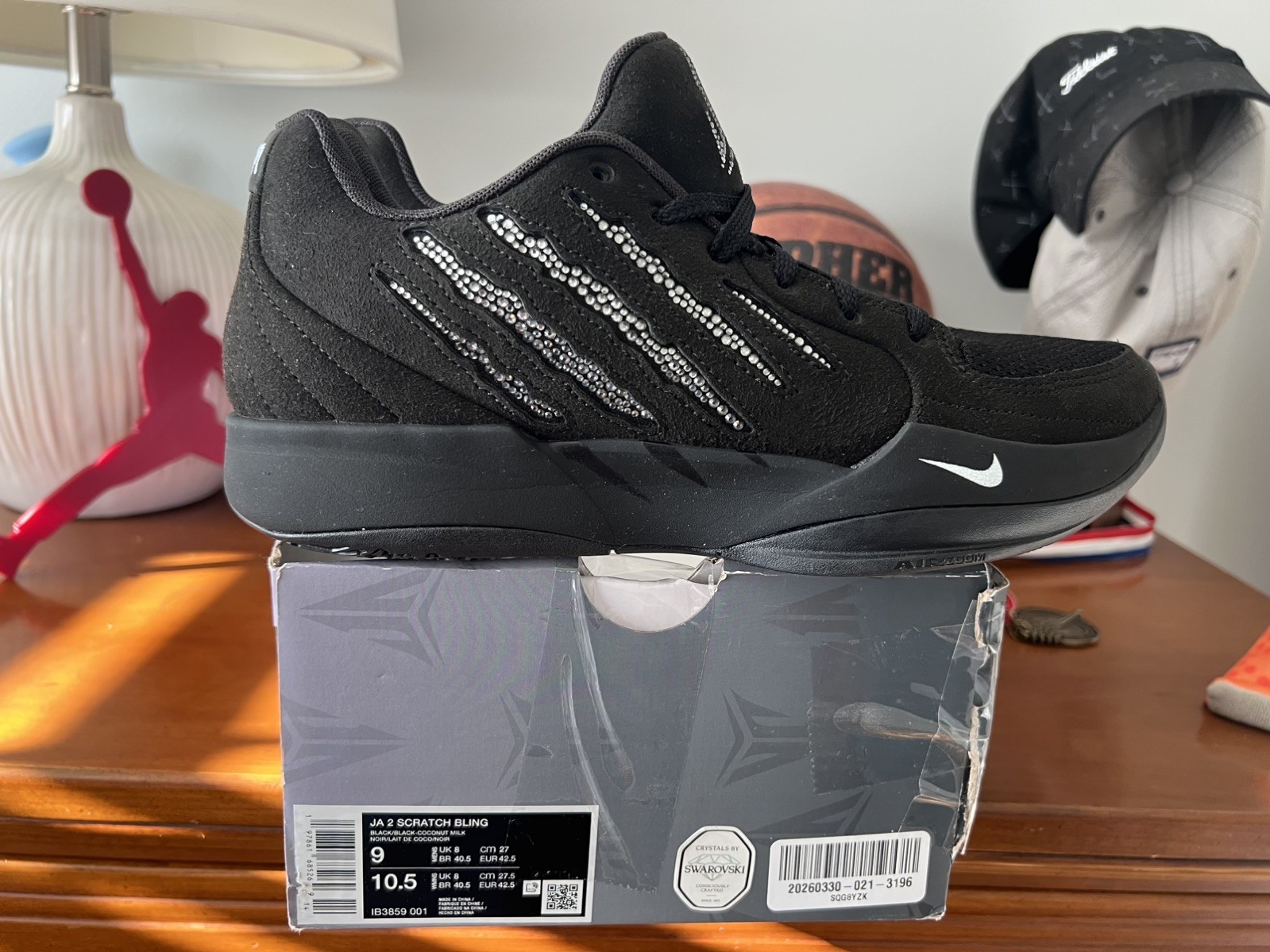 Size 9M- Swaroski x Nike Ja 2 Black Label Pack - Scratch Bling IB3859-001 Size 9M- Swaroski x Nike Ja 2 Black Label Pack - Scratch Bling IB3859-001