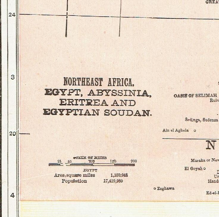 1901 True Antique Map Egypt Soudan Abyssinia Eritrea Africa 11\ 1901 True Antique Map Egypt Soudan Abyssinia Eritrea Africa 11\