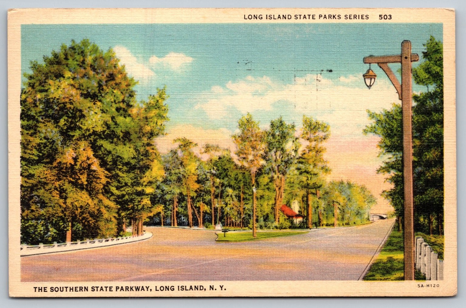 Vintage 1941 Long Island Southern State Parkway Postcard NY