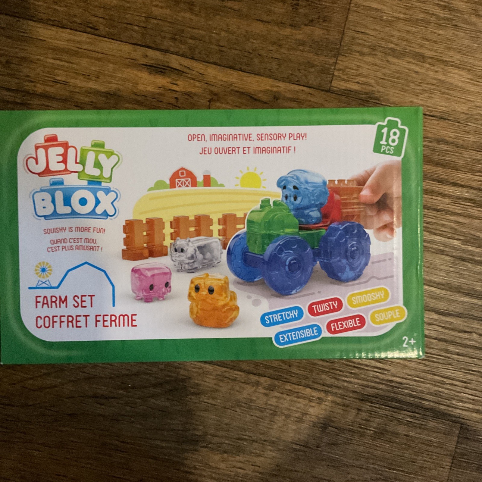 Jelly Blox Farm Set Includes 18 Pieces Building Squeeze Squish Sensory Toy