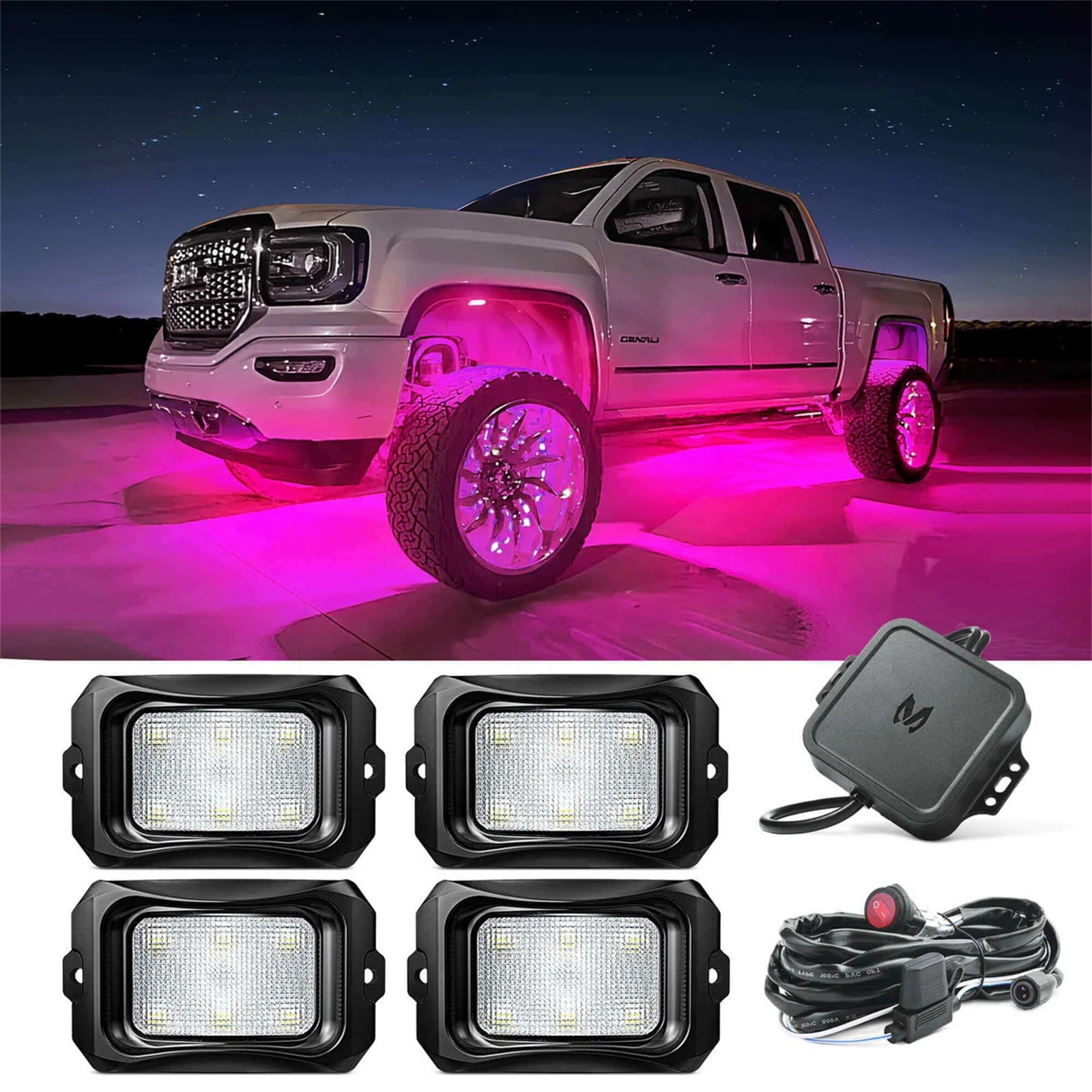 MICTUNING C2 RGBW LED Rock Lights - 8/10/12/16 Pods LED Underglow Neon Light Kit MICTUNING C2 RGBW LED Rock Lights - 8/10/12/16 Pods LED Underglow Neon Light Kit