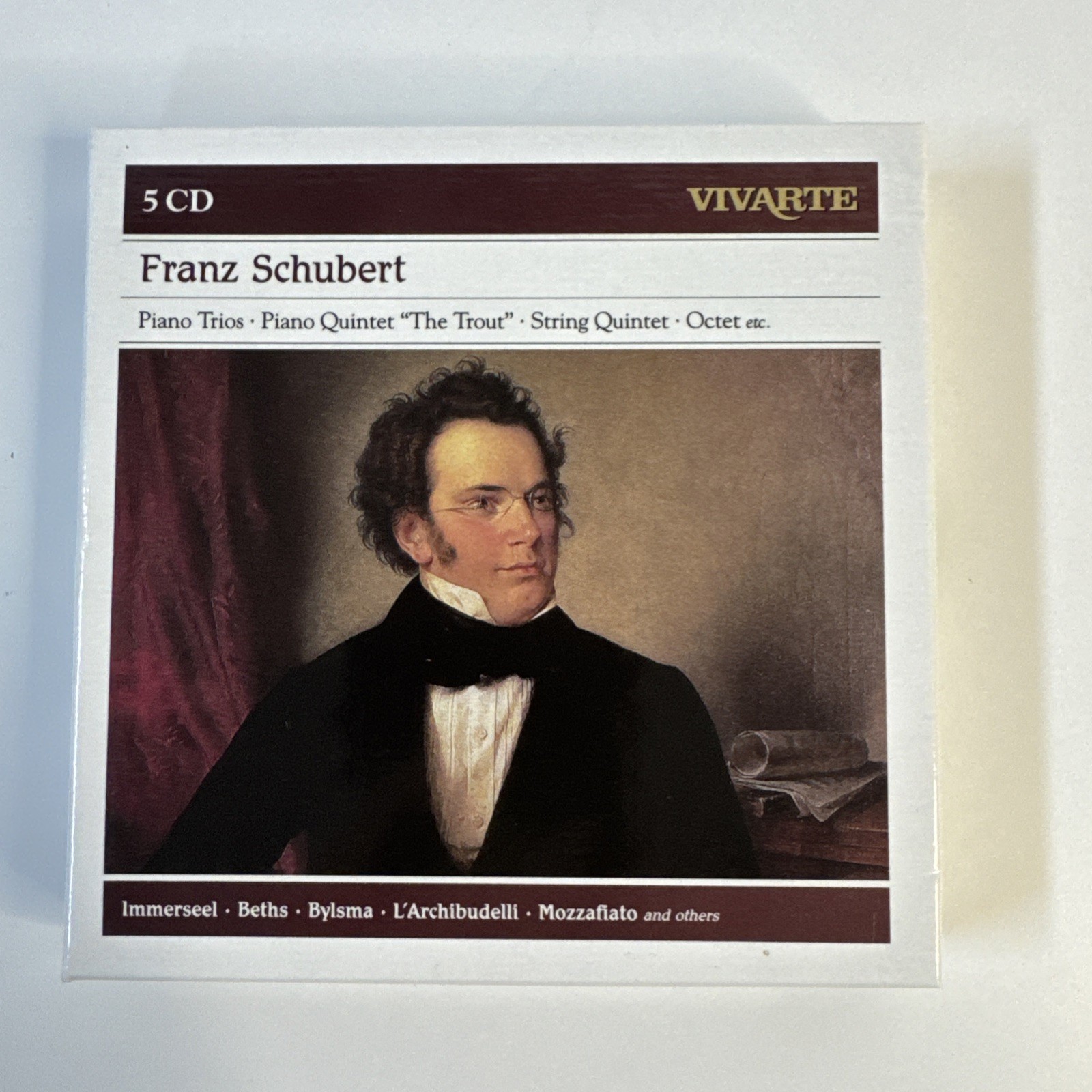 Franz Schubert Piano Trios, Piano Quintetto “The Trout” String Quintet, 5-CD Set Franz Schubert Piano Trios, Piano Quintetto “The Trout” String Quintet, 5-CD Set