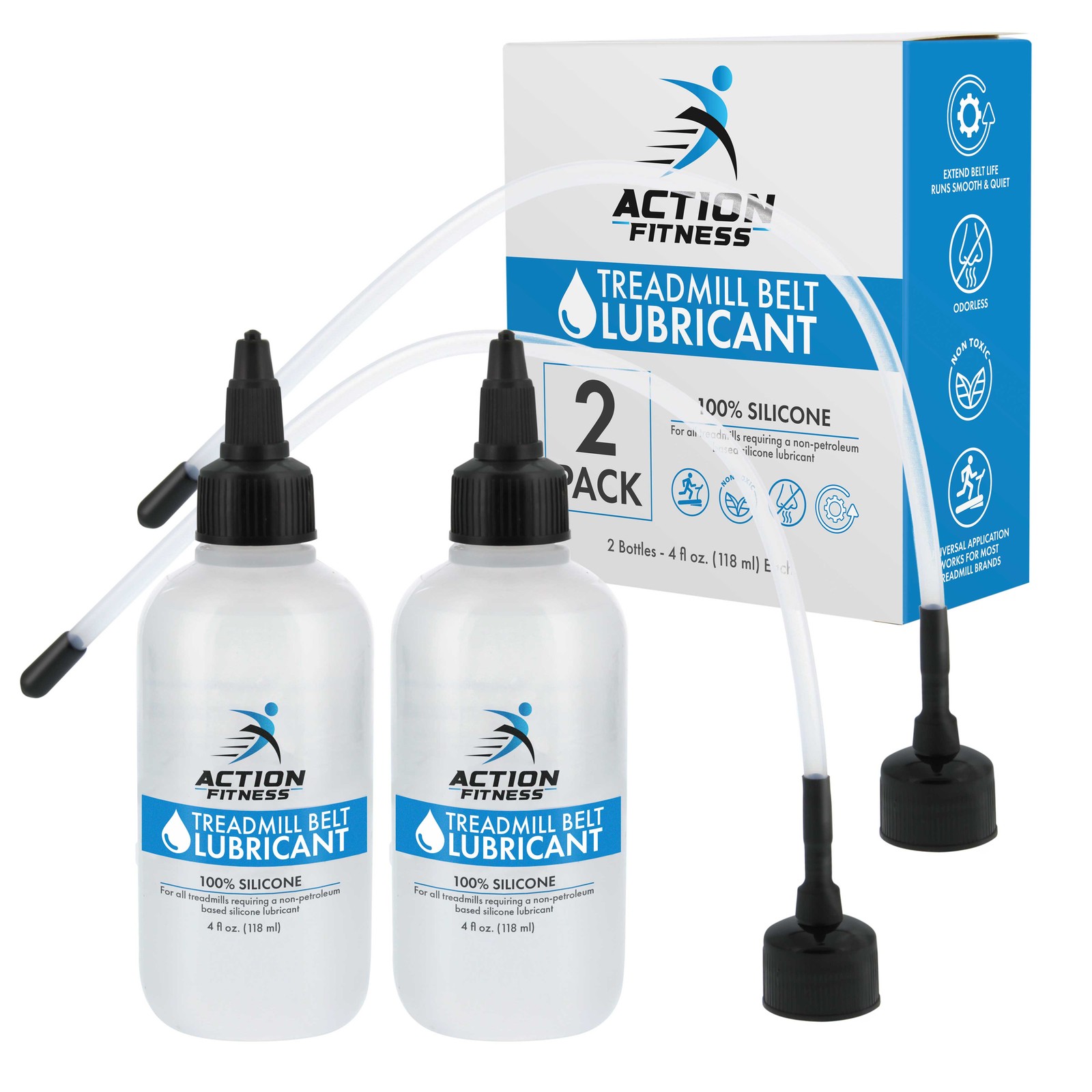 8oz Action Fitness 100% Silicone Treadmill Belt Lubricant, Lube Application Tube 8oz Action Fitness 100% Silicone Treadmill Belt Lubricant, Lube Application Tube