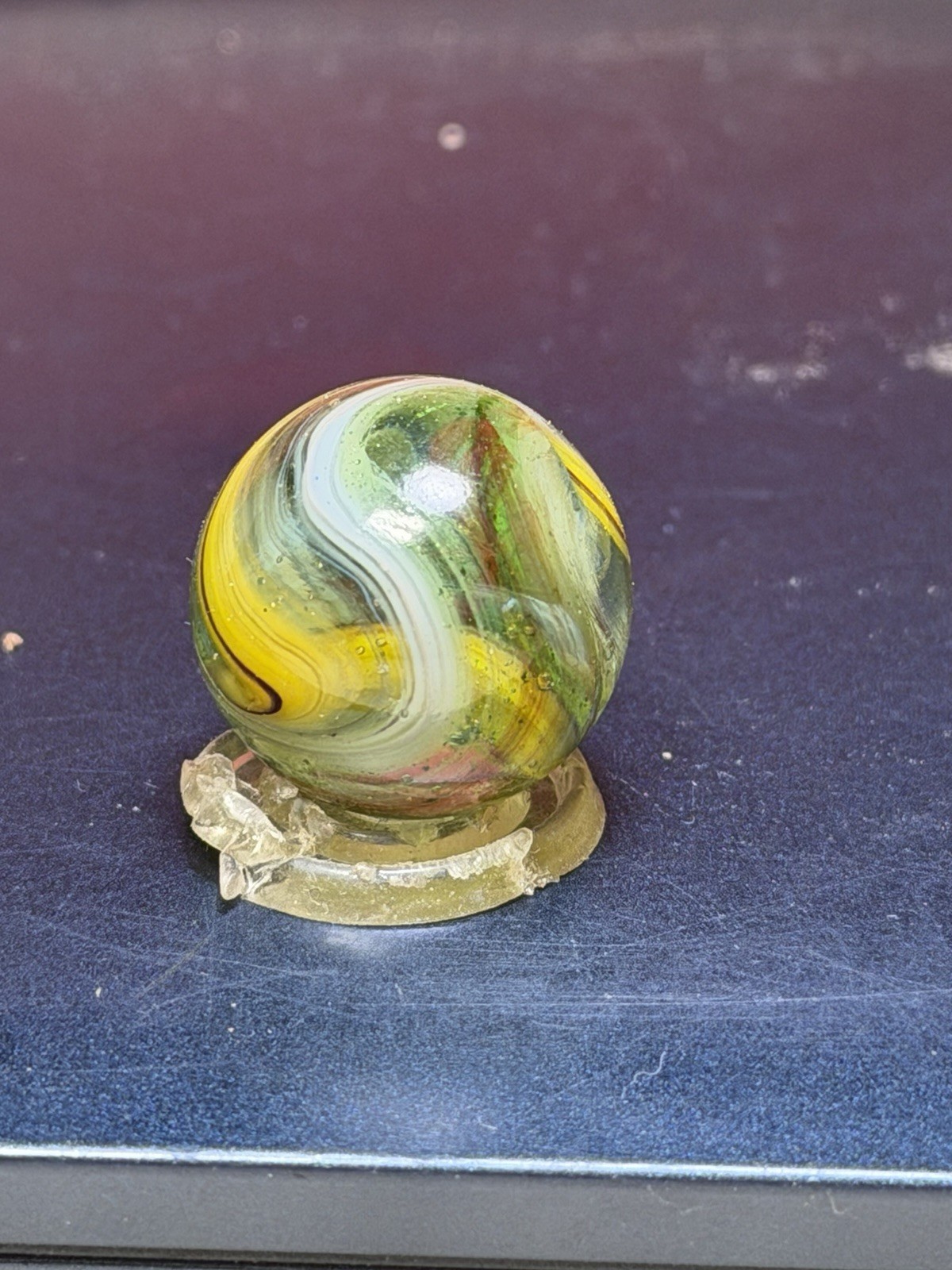 Fine Early JABO marble With ox BLOOD & Loaded Green Aventurine Beautiful .71” Fine Early JABO marble With ox BLOOD & Loaded Green Aventurine Beautiful .71”