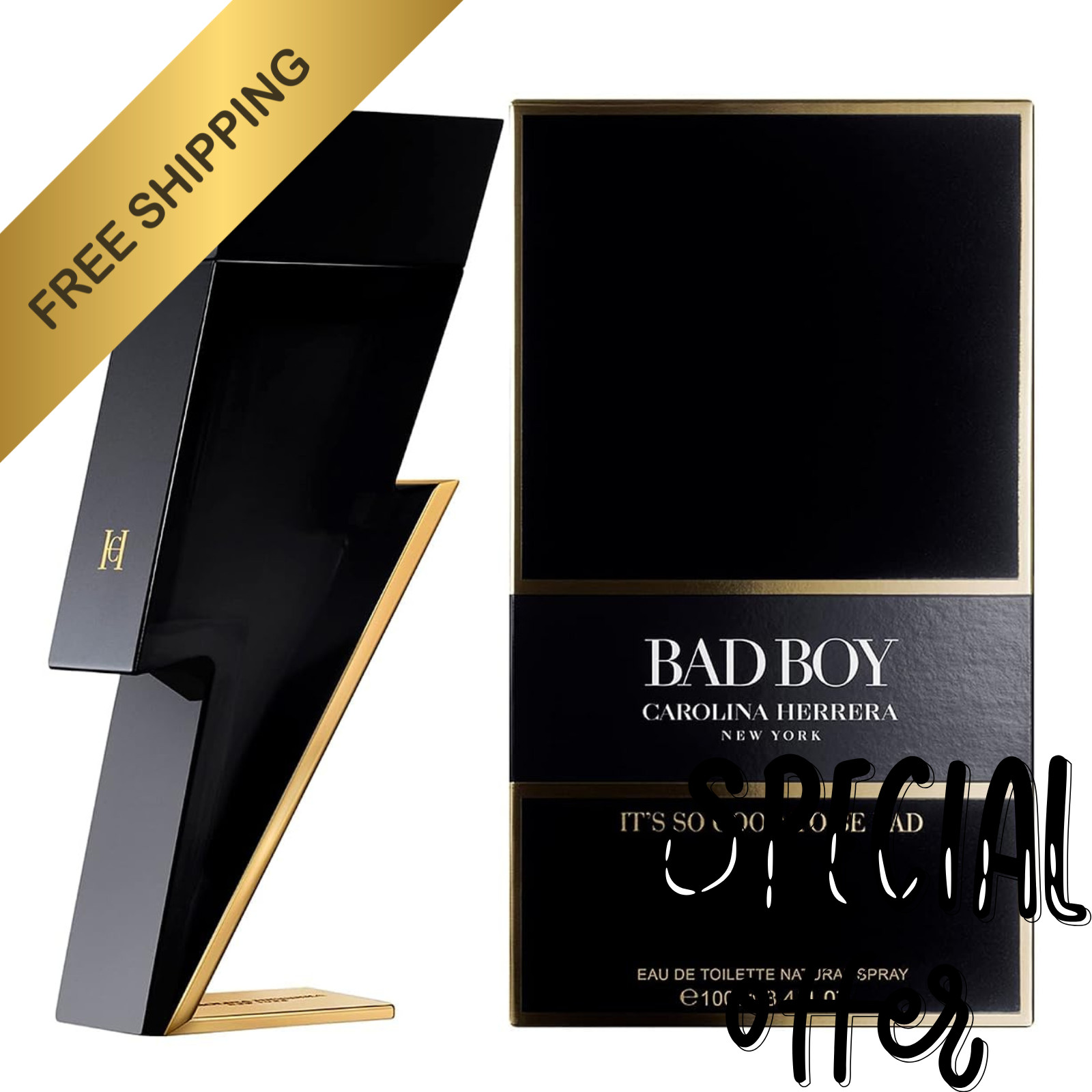 Bad Boy by Carolina Herrera Eau De Toilette 3.4 oz New In Box Bad Boy by Carolina Herrera Eau De Toilette 3.4 oz New In Box