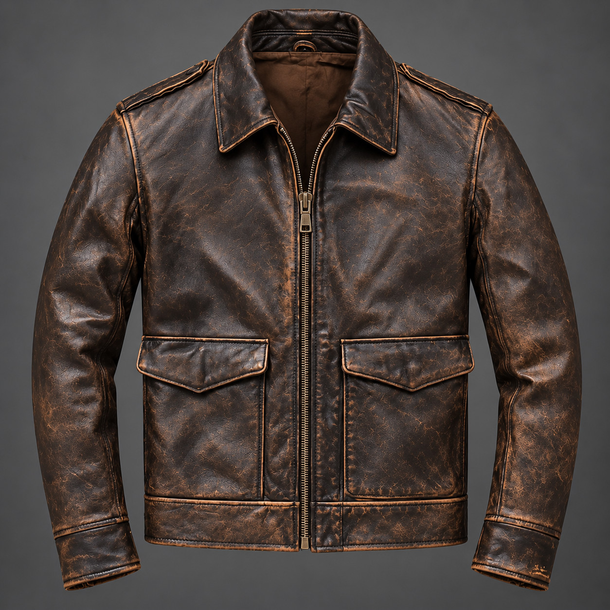 Men\'s Vintage Brown Leather Jacket Distressed Motorcycle Biker Coat Cafe Racer U Men\'s Vintage Brown Leather Jacket Distressed Motorcycle Biker Coat Cafe Racer U