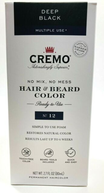 2 PACK Cremo HAIR & BEARD COLOR N°12 DEEP BLACK IMPERFECT BOXES 2 PACK Cremo HAIR & BEARD COLOR N°12 DEEP BLACK IMPERFECT BOXES