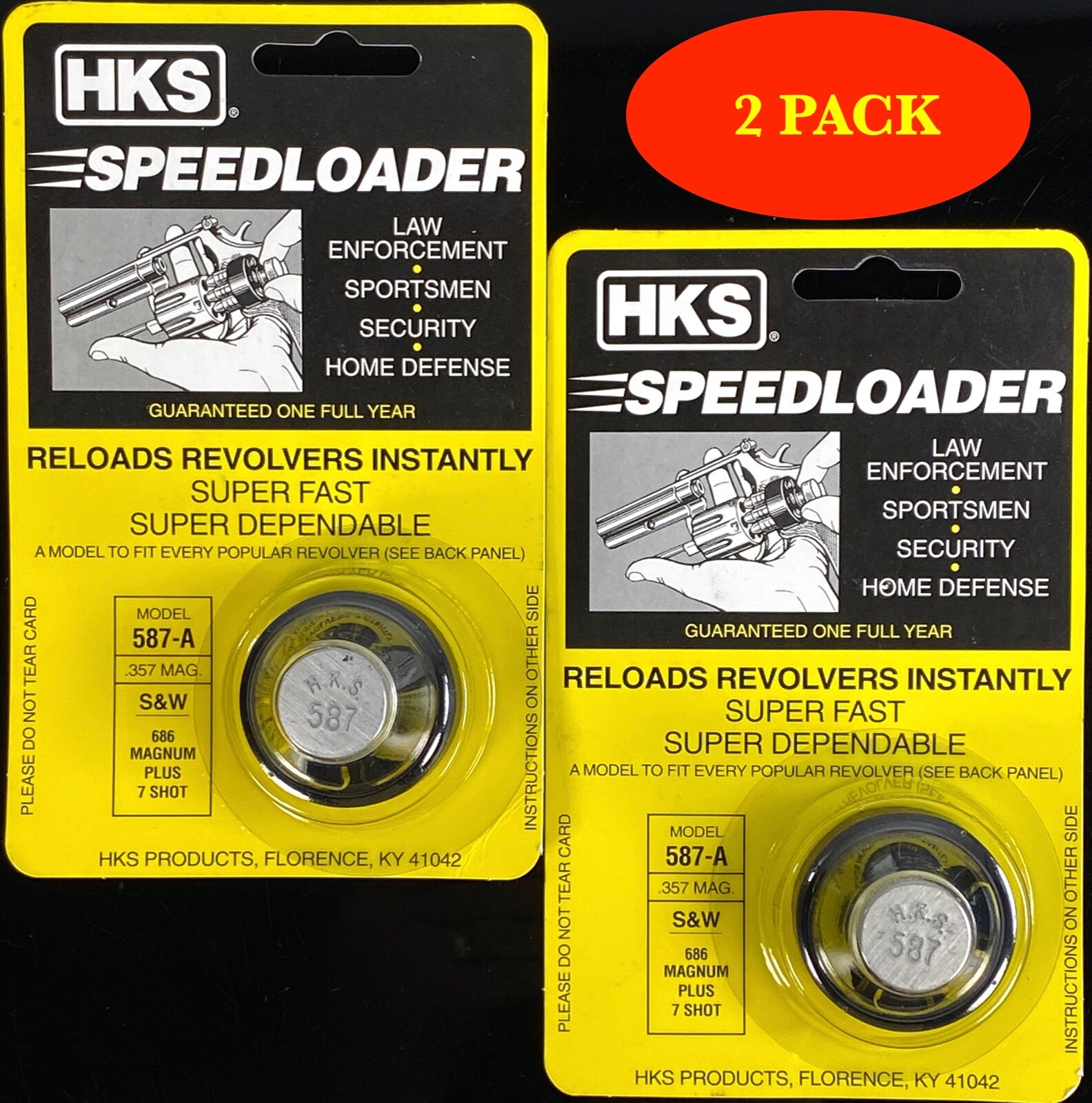 HKS 587A Speedloader 7 rd 38spl/357mag for S&W 686 Plus, Taurus 692 *2 PACK* HKS 587A Speedloader 7 rd 38spl/357mag for S&W 686 Plus, Taurus 692 *2 PACK*