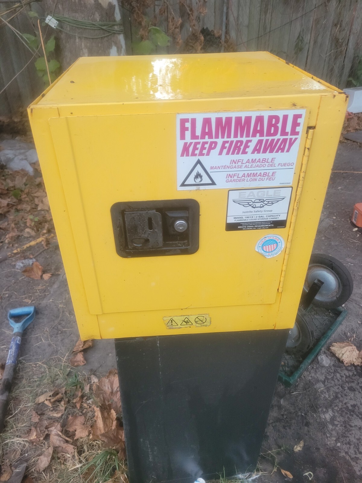 EAGLE 1901X Flammable Liquid Safety Cabinet,Yellow EAGLE 1901X Flammable Liquid Safety Cabinet,Yellow