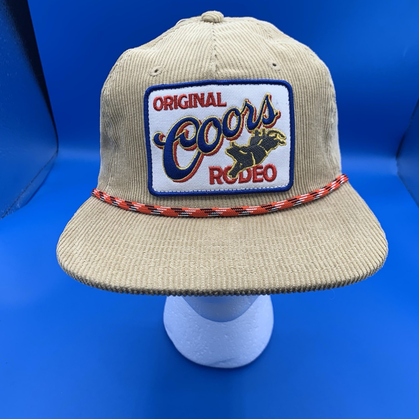 Coors Banquet Rodeo Brown Corduroy Hat Red Rope Snapback Hat Headwear OSFM NEW Coors Banquet Rodeo Brown Corduroy Hat Red Rope Snapback Hat Headwear OSFM NEW