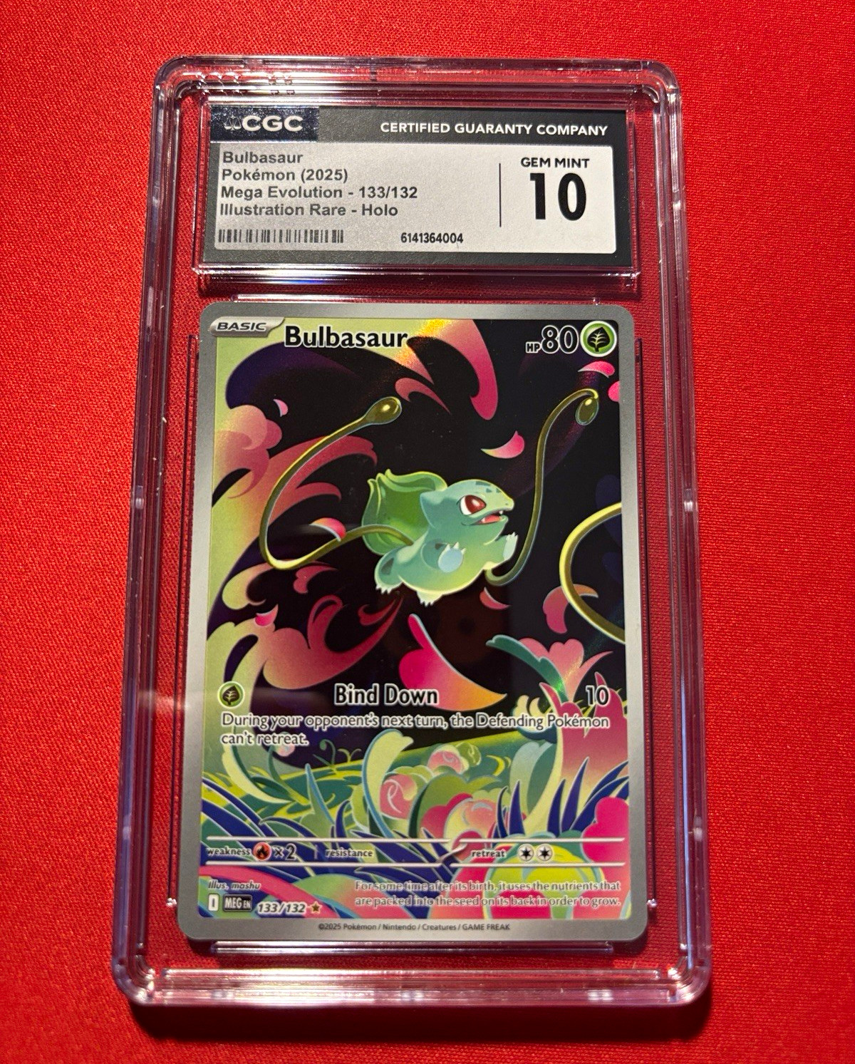 Pokemon TCG Bulbasaur 133/132 Mega Evolution Illustration Rare CGC 10 Pokemon TCG Bulbasaur 133/132 Mega Evolution Illustration Rare CGC 10