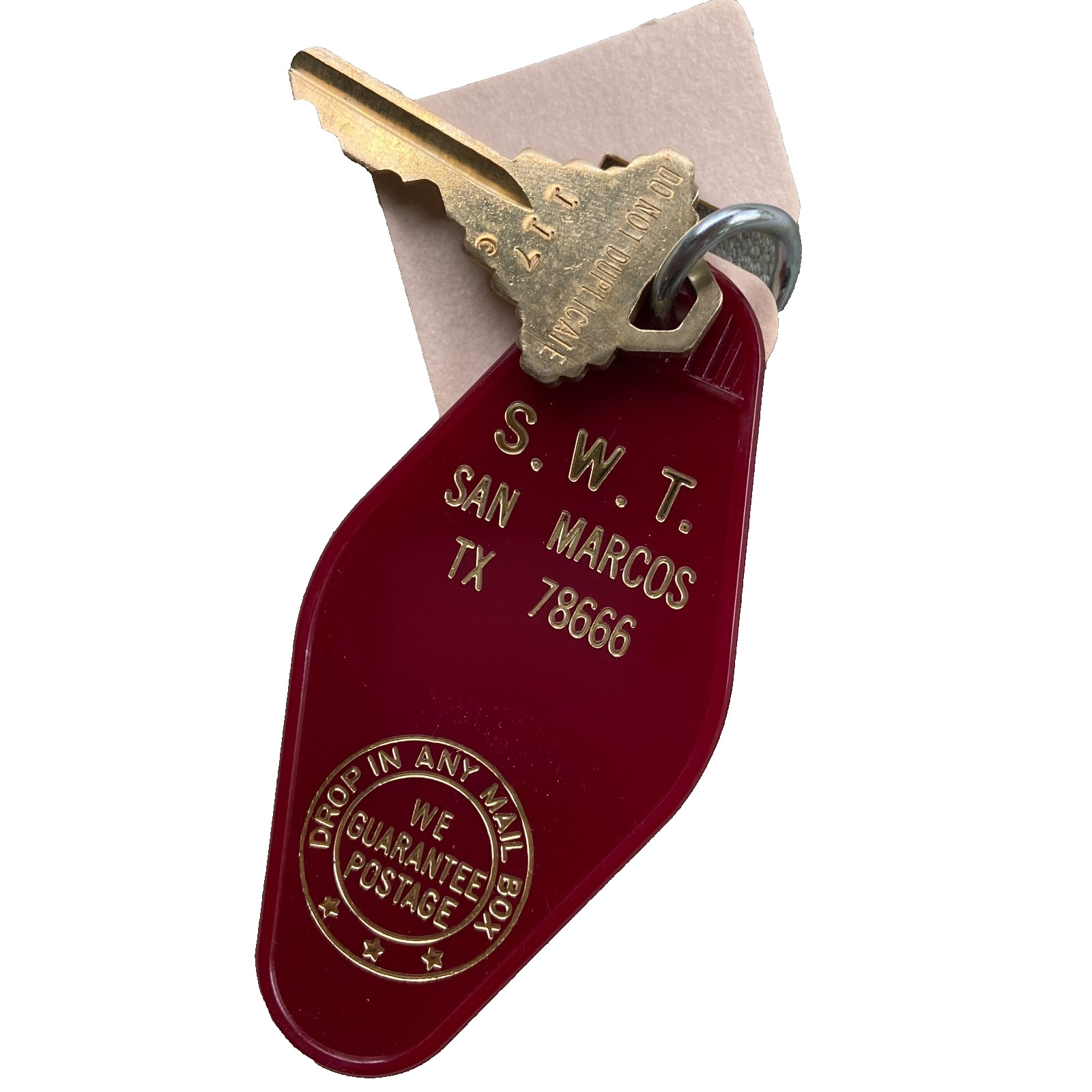 Vintage Southwest Texas University SWT Keychain Bobcat Dorm Apartment San Marcos