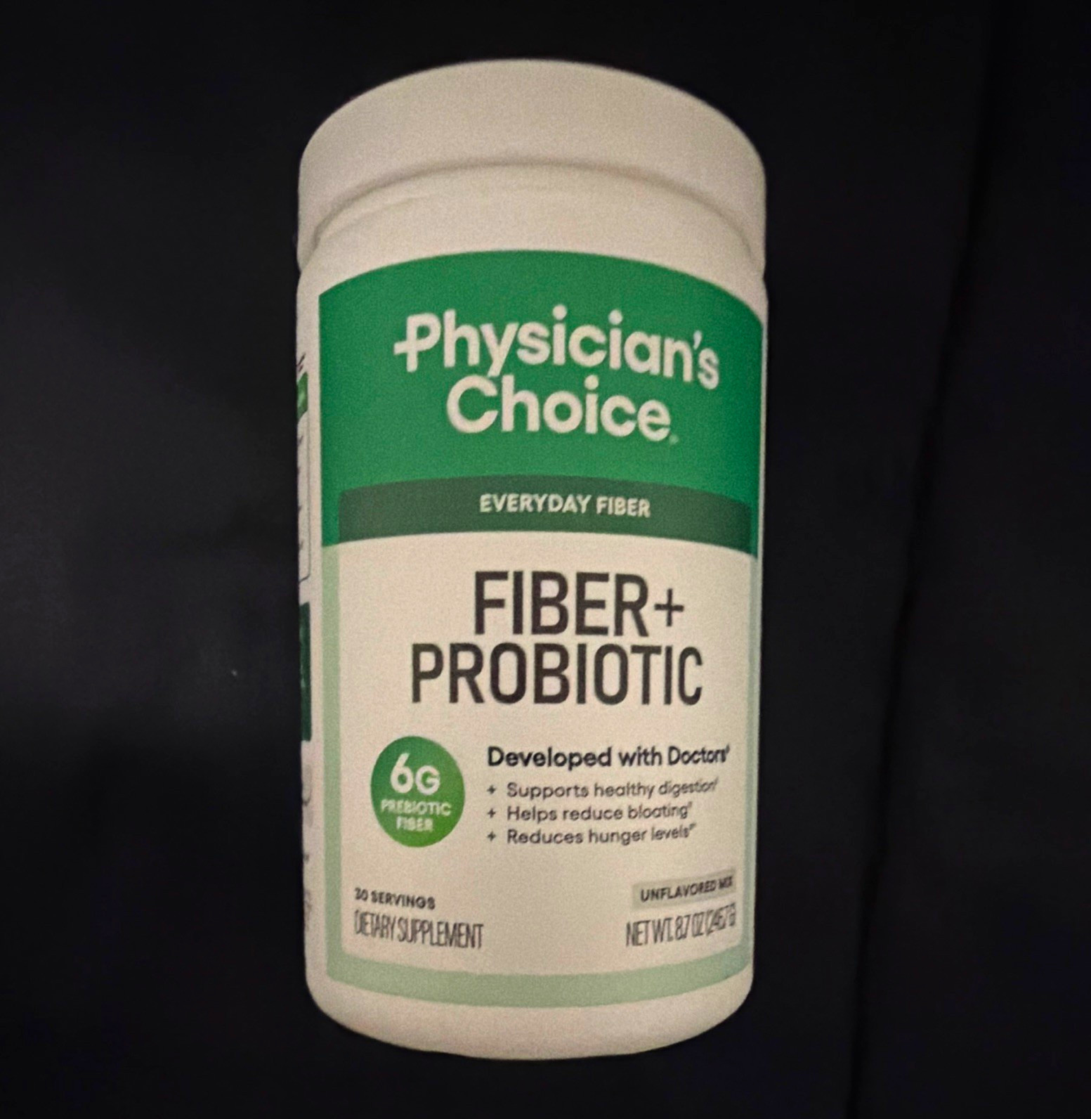 Physician's Choice Fiber + Probiotic Powder Unflavored Digestive Support 8.7 oz