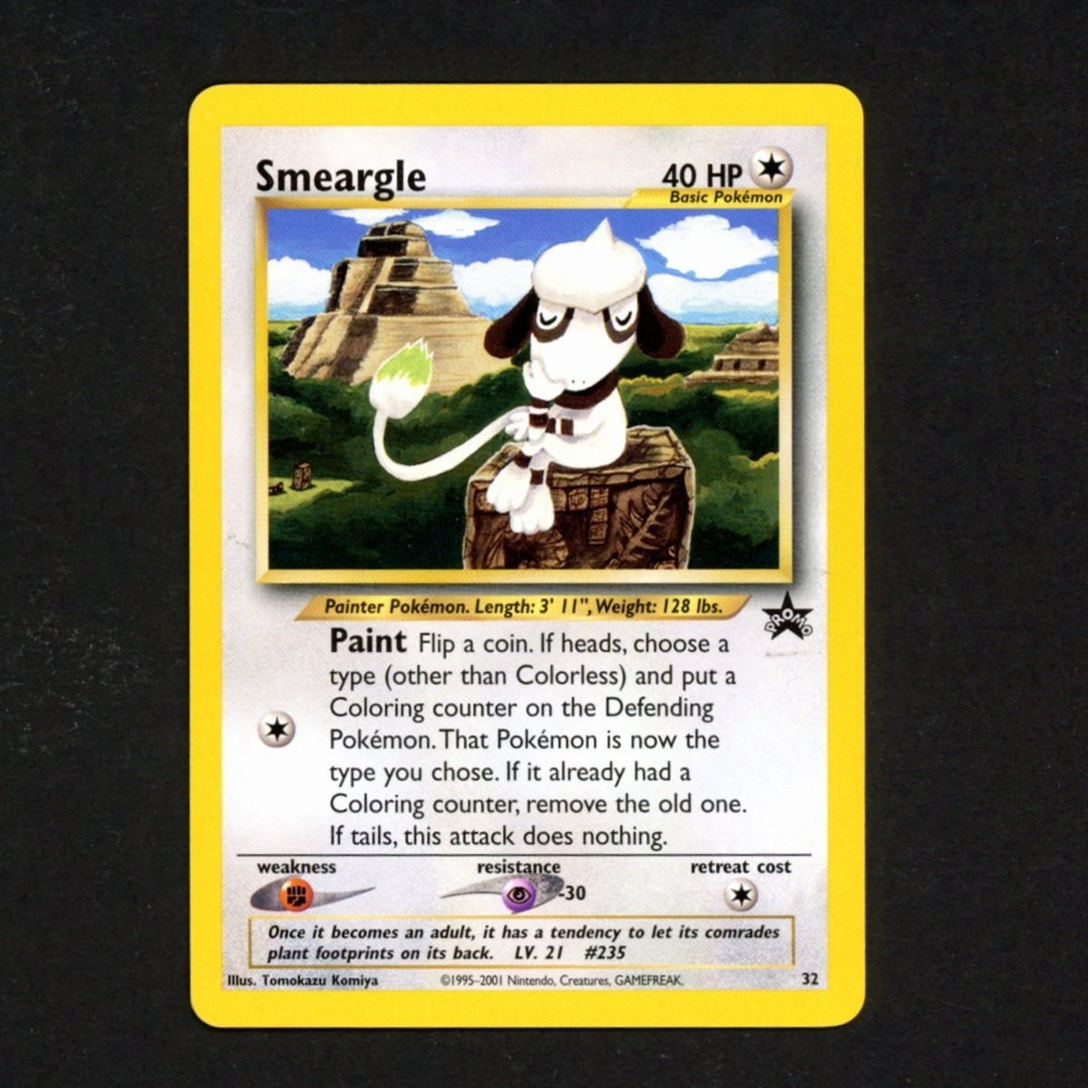 2001 Pokemon Smeargle #32 WOTC Black Star Promo LP - 2610091716 2001 Pokemon Smeargle #32 WOTC Black Star Promo LP - 2610091716