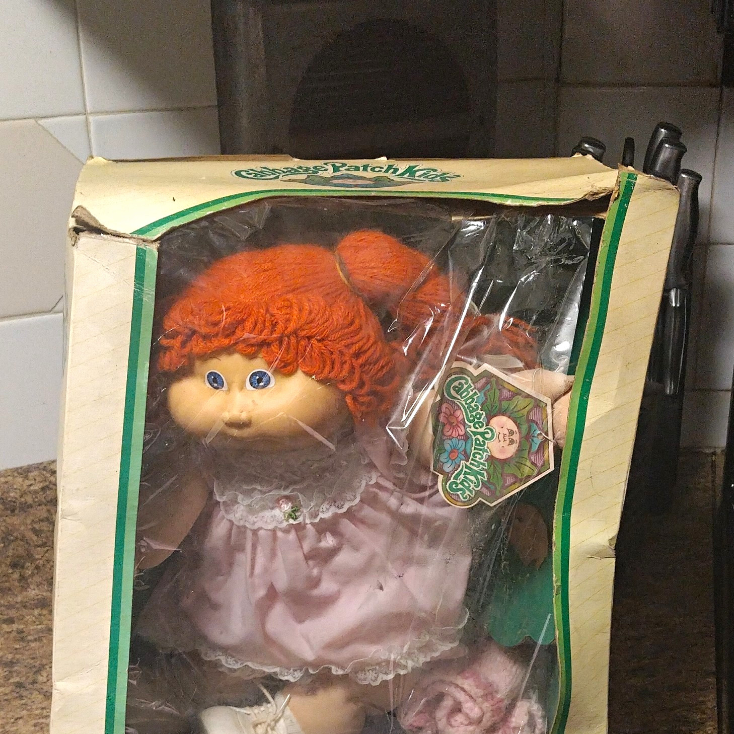Cabbage Patch Kids 1984 Vintage 16in Girl Doll Red Curly Hair Blue Eyes Box Cabbage Patch Kids 1984 Vintage 16in Girl Doll Red Curly Hair Blue Eyes Box