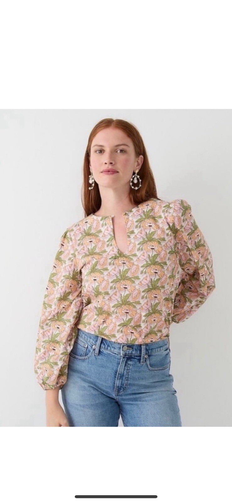 NWT J.Crew size S Liberty blouse in butterfield poppy print cotton pullover NWT J.Crew size S Liberty blouse in butterfield poppy print cotton pullover