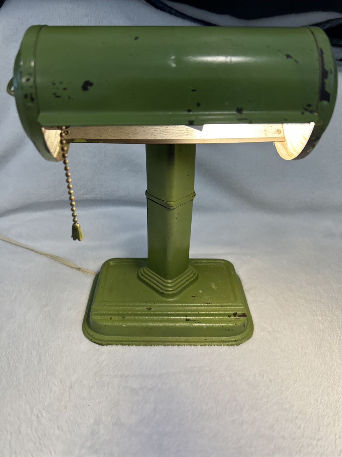 Vintage 1930s Art Deco Executive Desk Lamp Atlas Appliance Cast Iron Green WORKS Vintage 1930s Art Deco Executive Desk Lamp Atlas Appliance Cast Iron Green WORKS