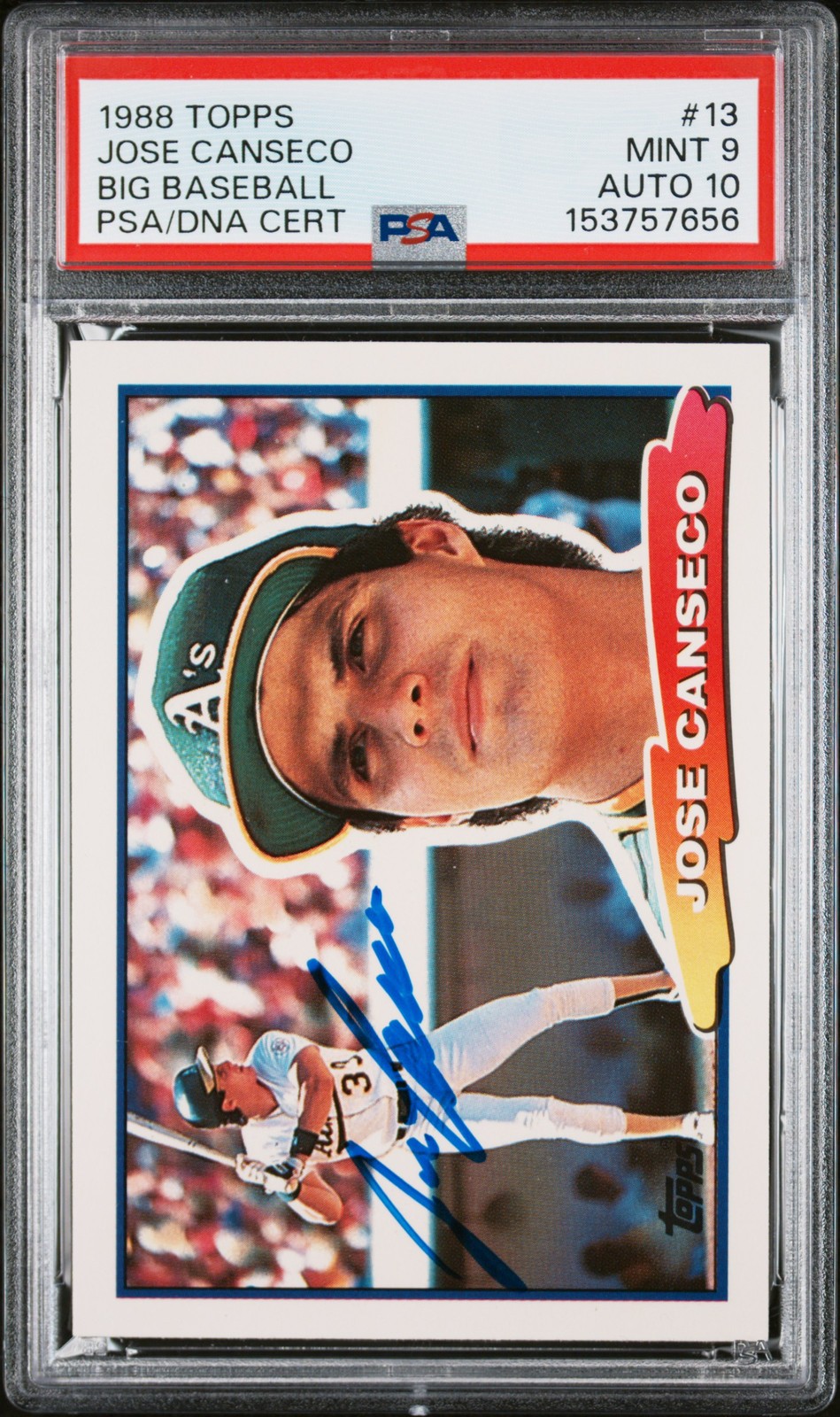 1988 Topps Big Baseball #13 Jose Canseco Big Baseball PSA 9 1988 Topps Big Baseball #13 Jose Canseco Big Baseball PSA 9