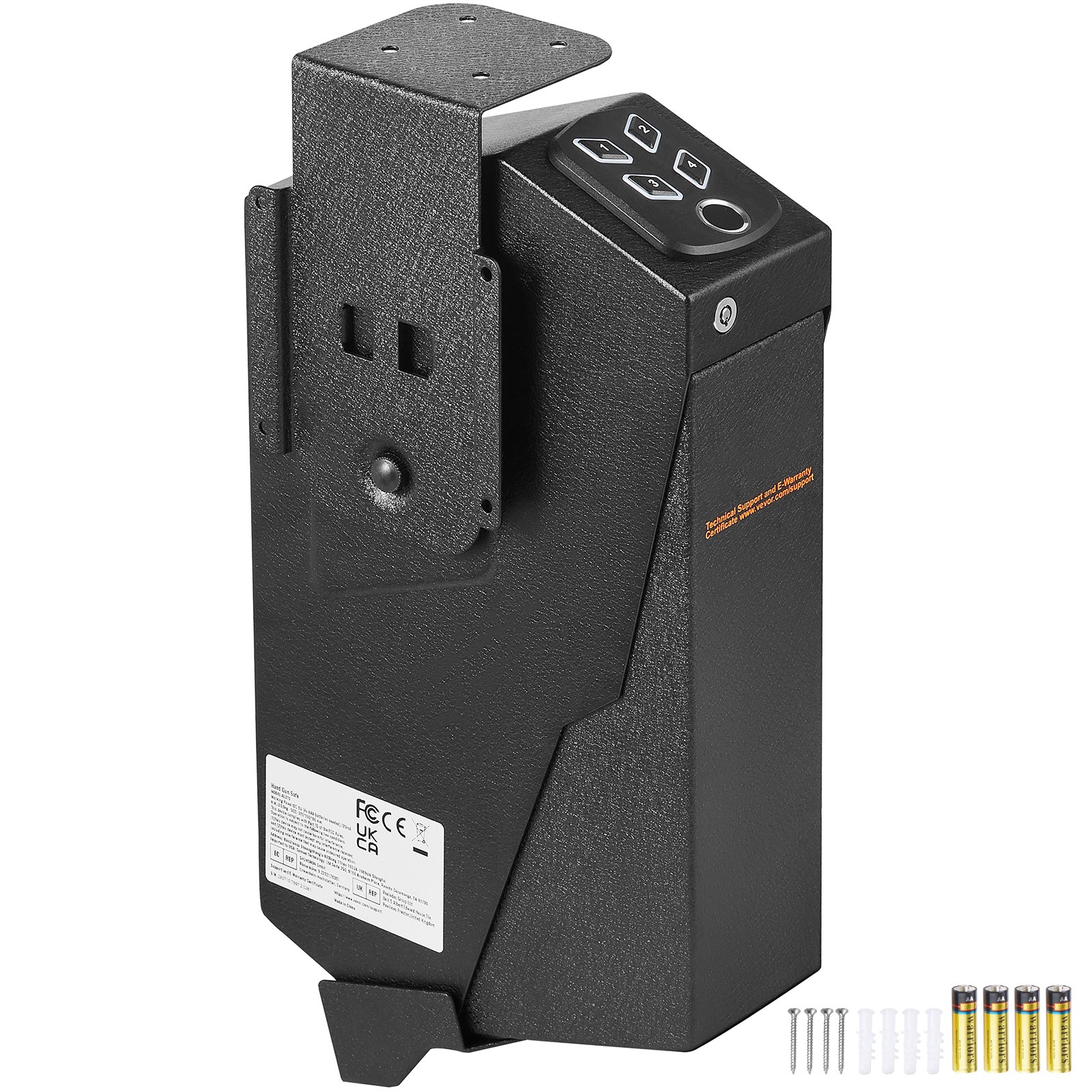 Uimoso Wall-Mounted Biometric Gun Safe with Multiple Access Options for Pistols